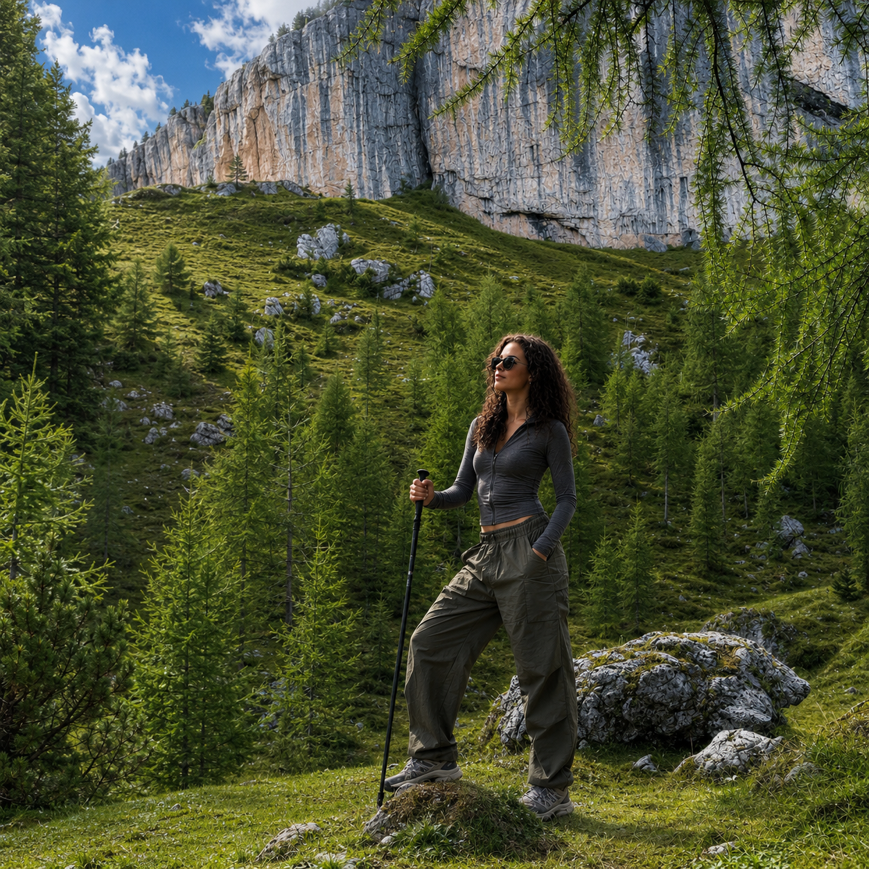 Lightweight Baggy Cargo Parachute Pants With Elastic Waist