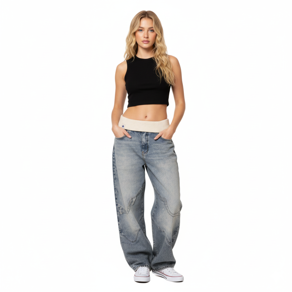 Low Rise Baggy Jeans For Women – back view detail