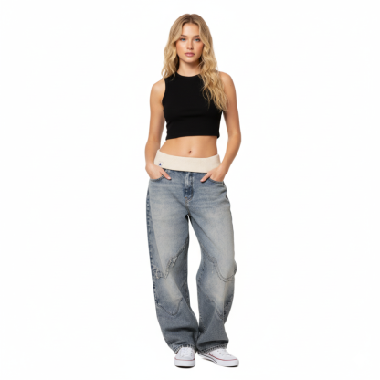 Low Rise Baggy Jeans For Women