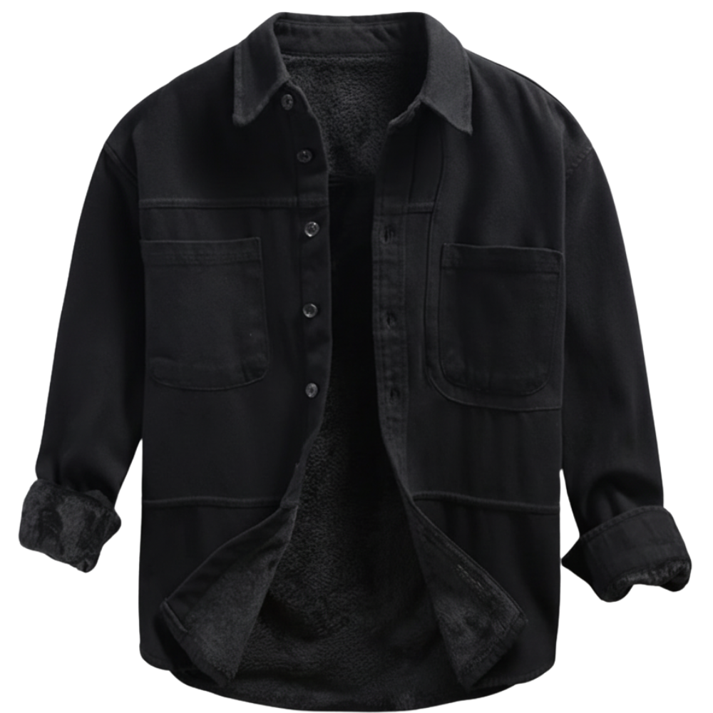Fleece Lined Cargo Overshirt For Men