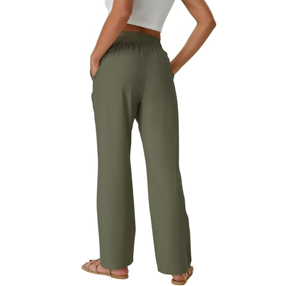 Casual High Rise Loose Fit Summer Pants With Side Pockets – lifestyle view 17