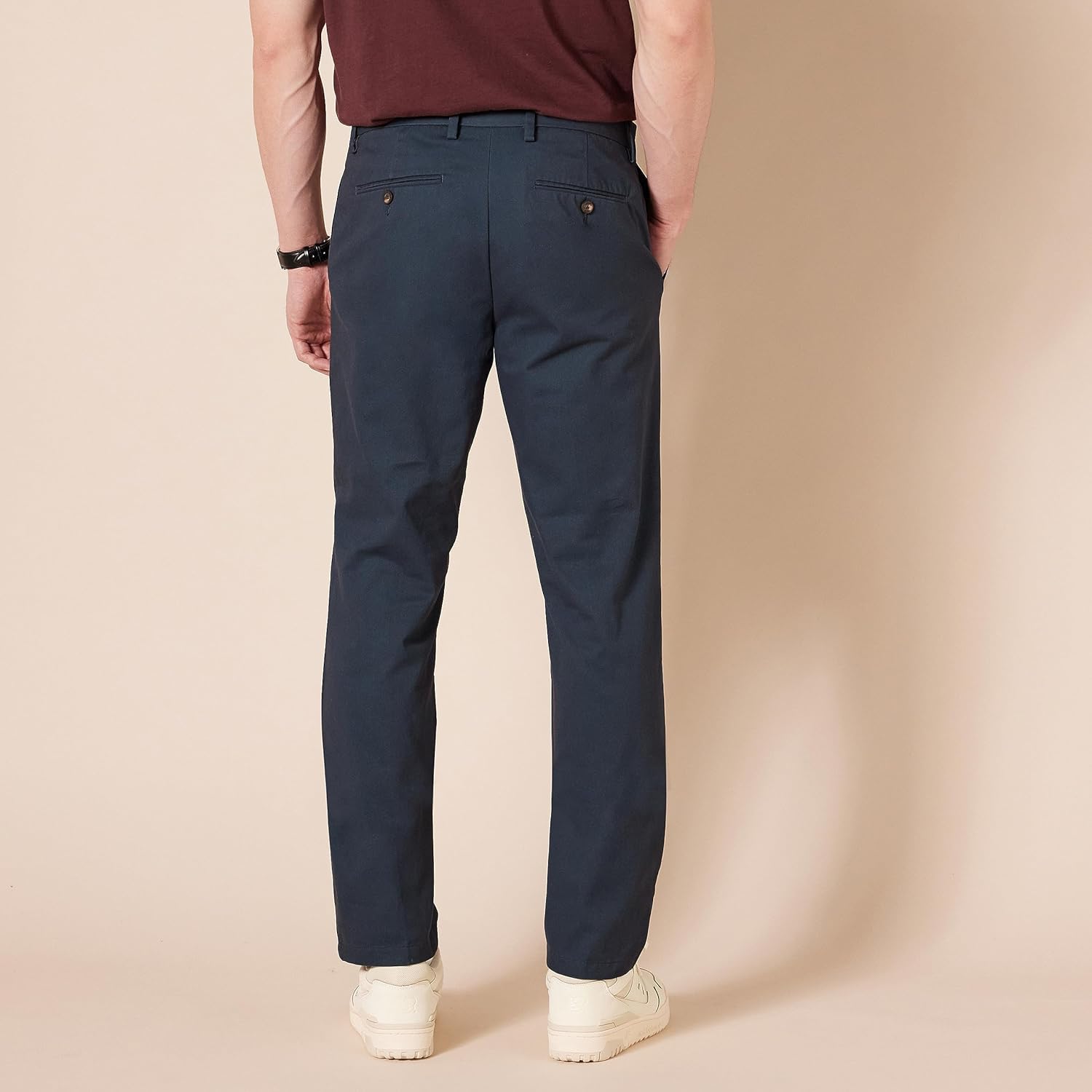 Slim Fit Flat Front Wrinkle Resistance Chino Pants – side profile view