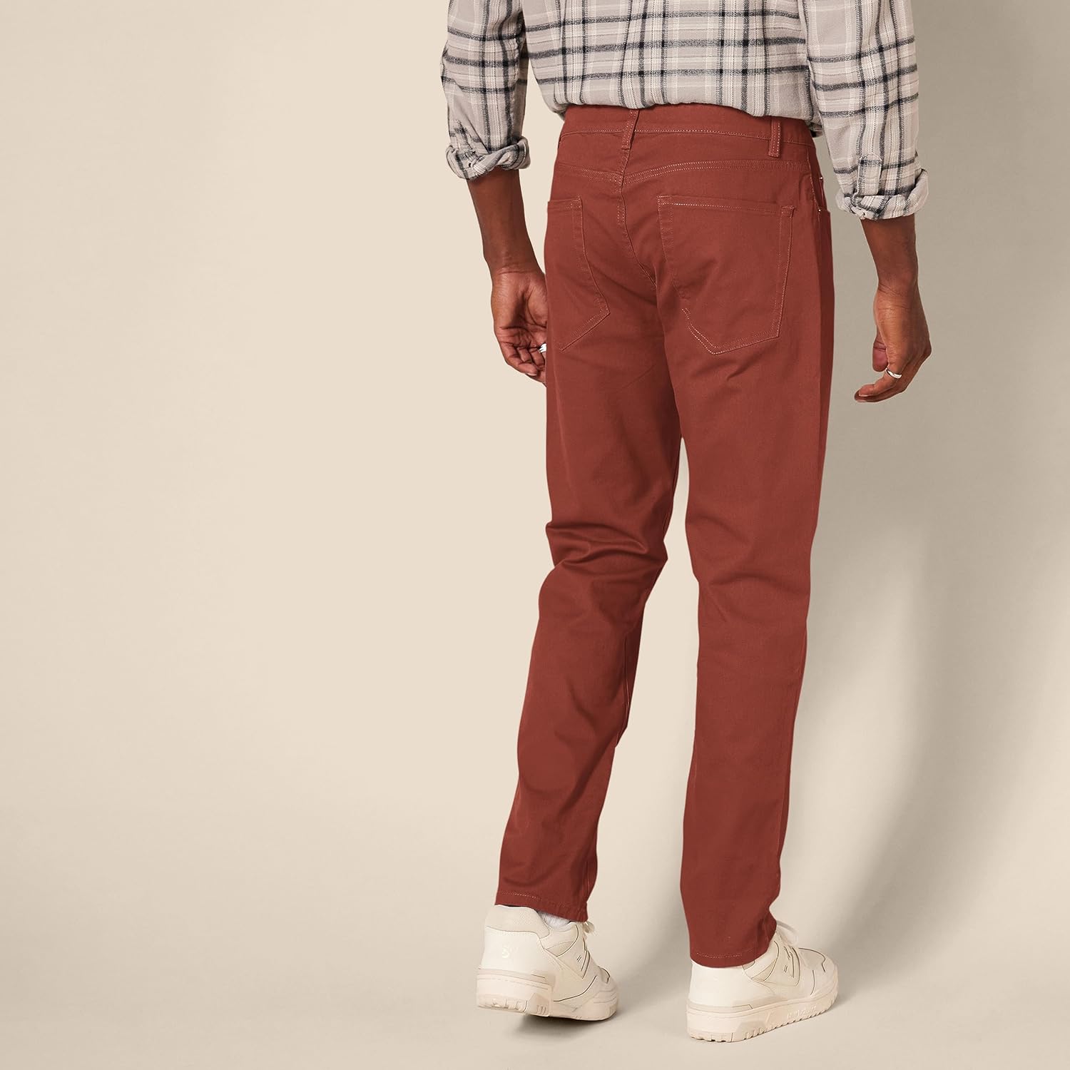 Straight Fit 5 Pocket Stretchable Twill Pants – side profile view