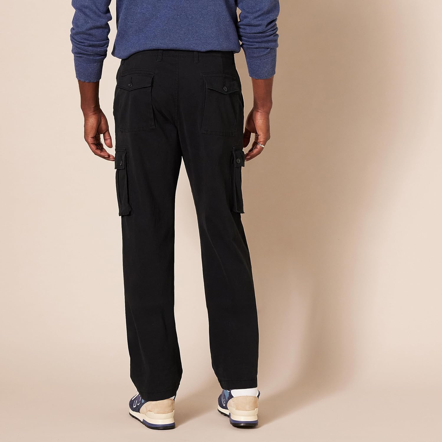 Straight Fit Stretch Cargo Pants for Men – side profile view
