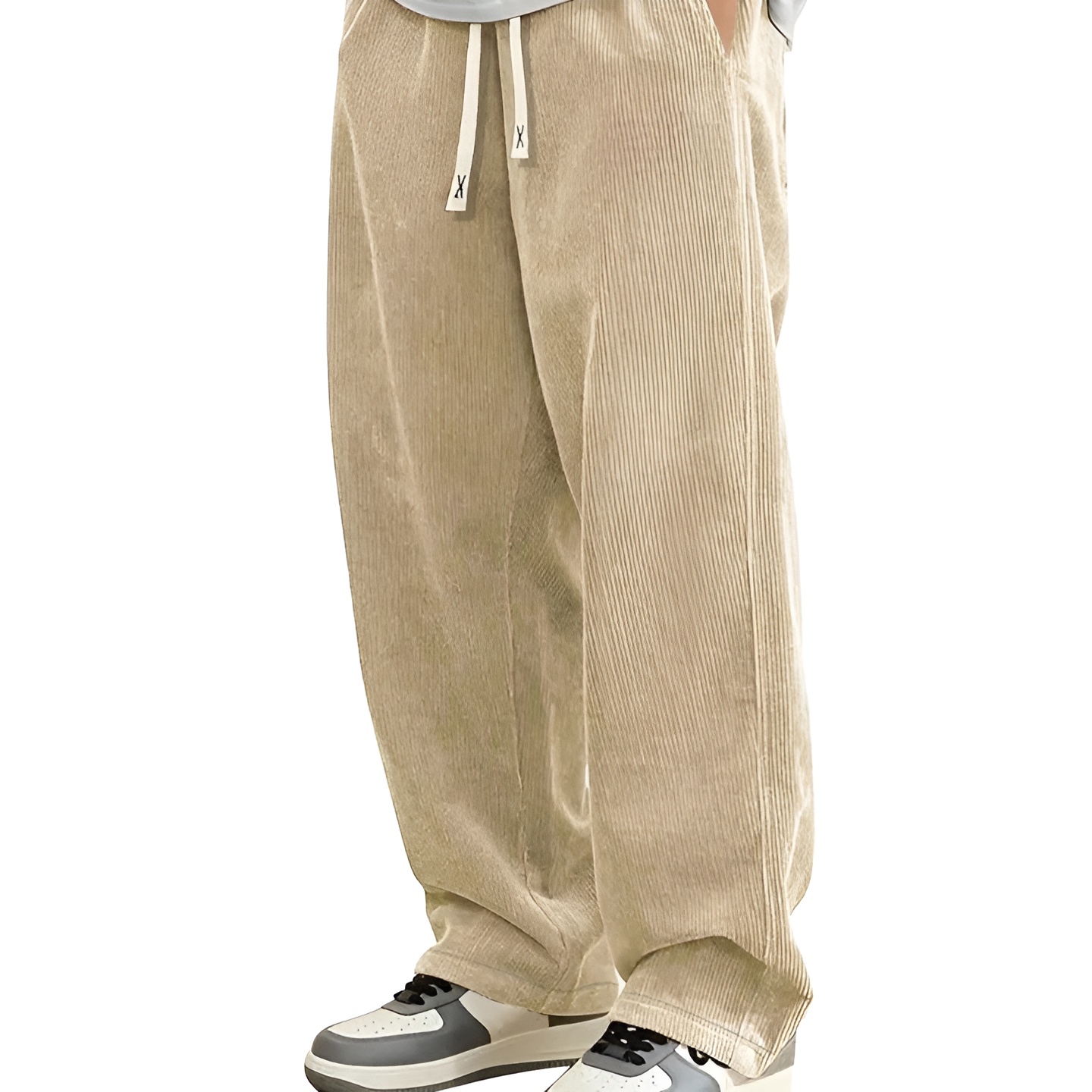Casual Loose Fit Pants With Pockets For Men – full length outfit view