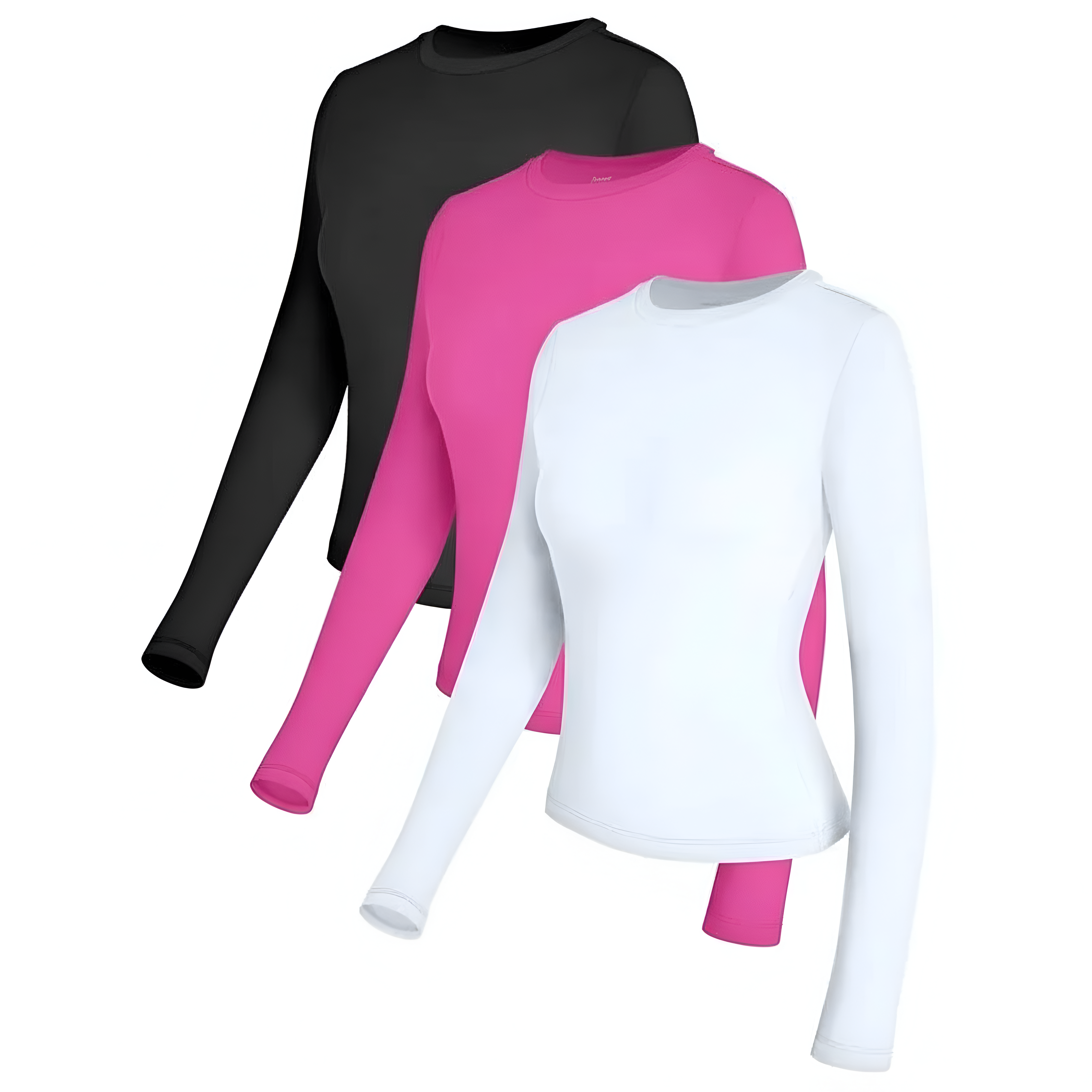 Set Of 3 Slim Fit Long Sleeve Top For Women – pocket detail close-up