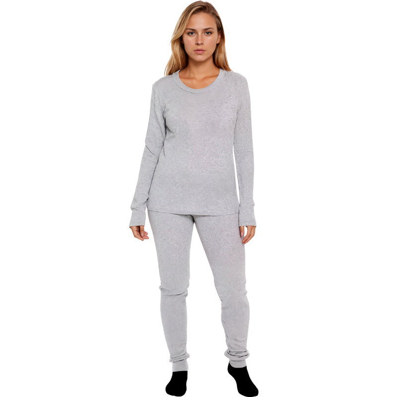 Thermal Underwear Pajamas Set For Women – full length outfit view