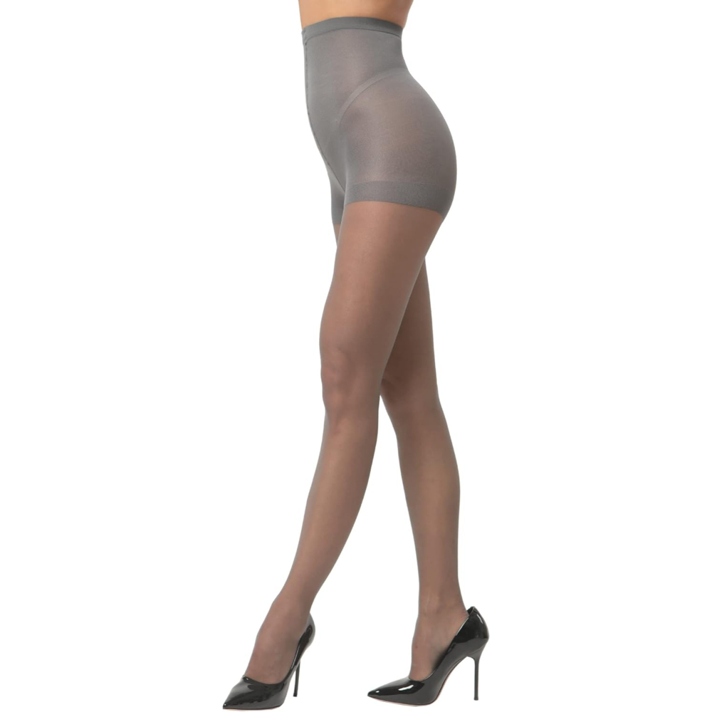 3 Pairs Of Sheer Tights With High Rise Control Top For Women – side profile view
