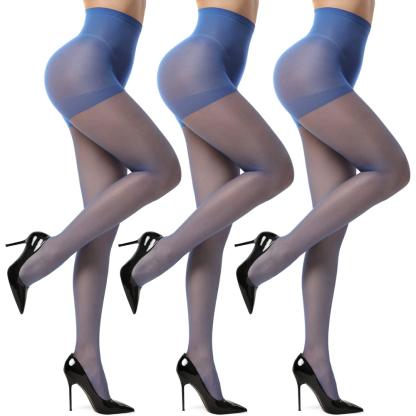 3 Pairs Of Sheer Tights With High Rise Control Top For Women