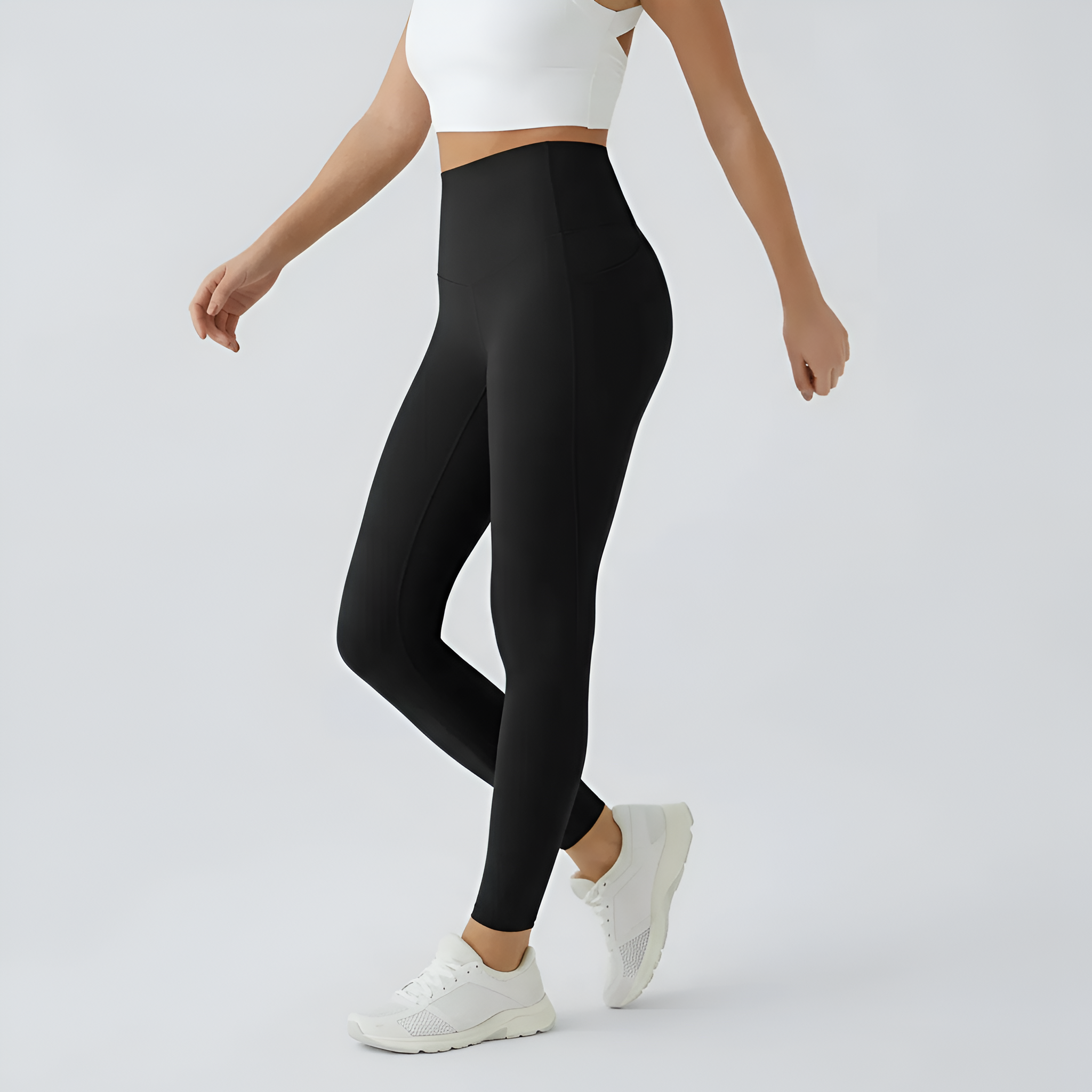 High Rise Shaping Leggings With Side Pockets And Sculpting Fit For Women