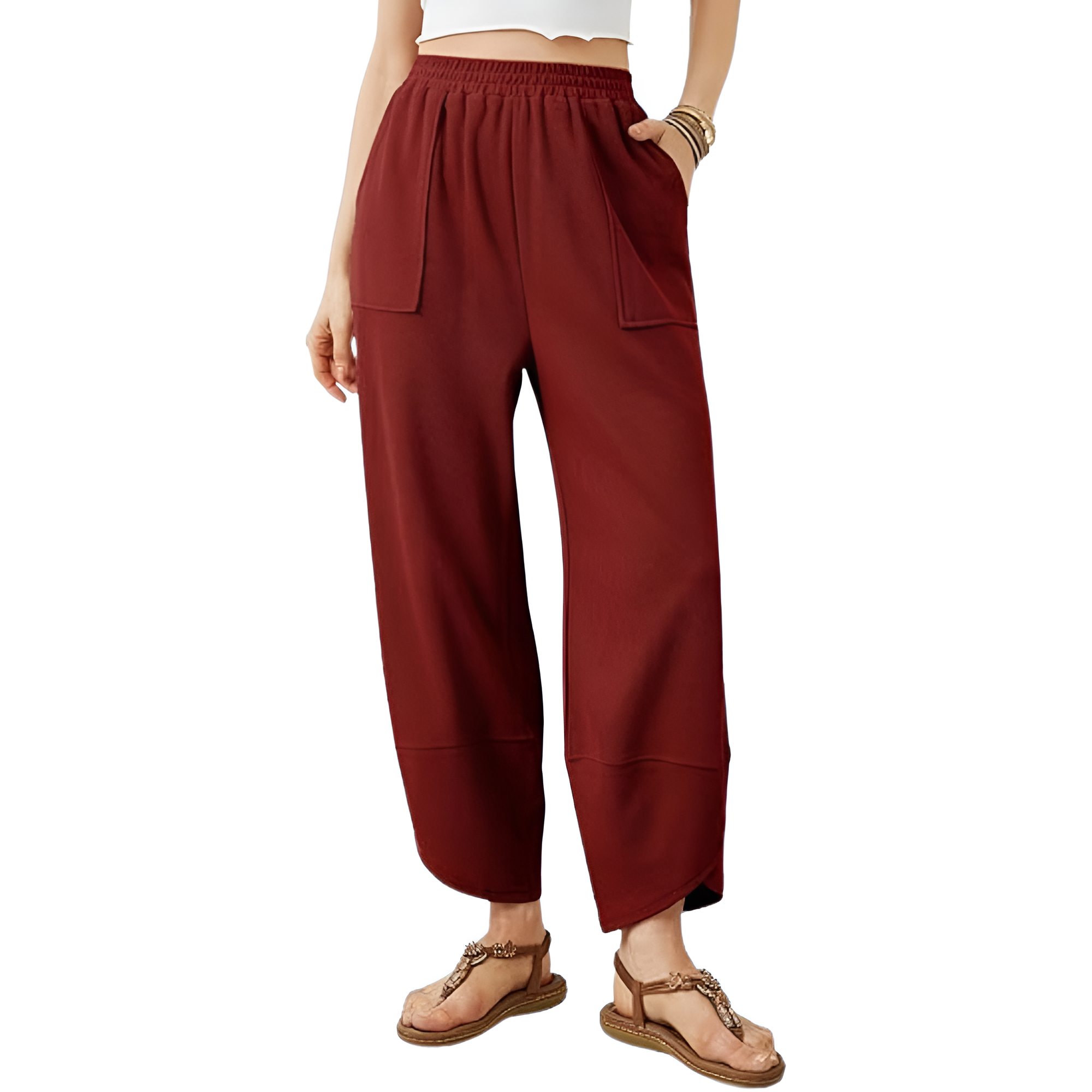 Baggy Wide Fit Casual Palazzo Harem Pants With Pockets For Women – lifestyle view 21