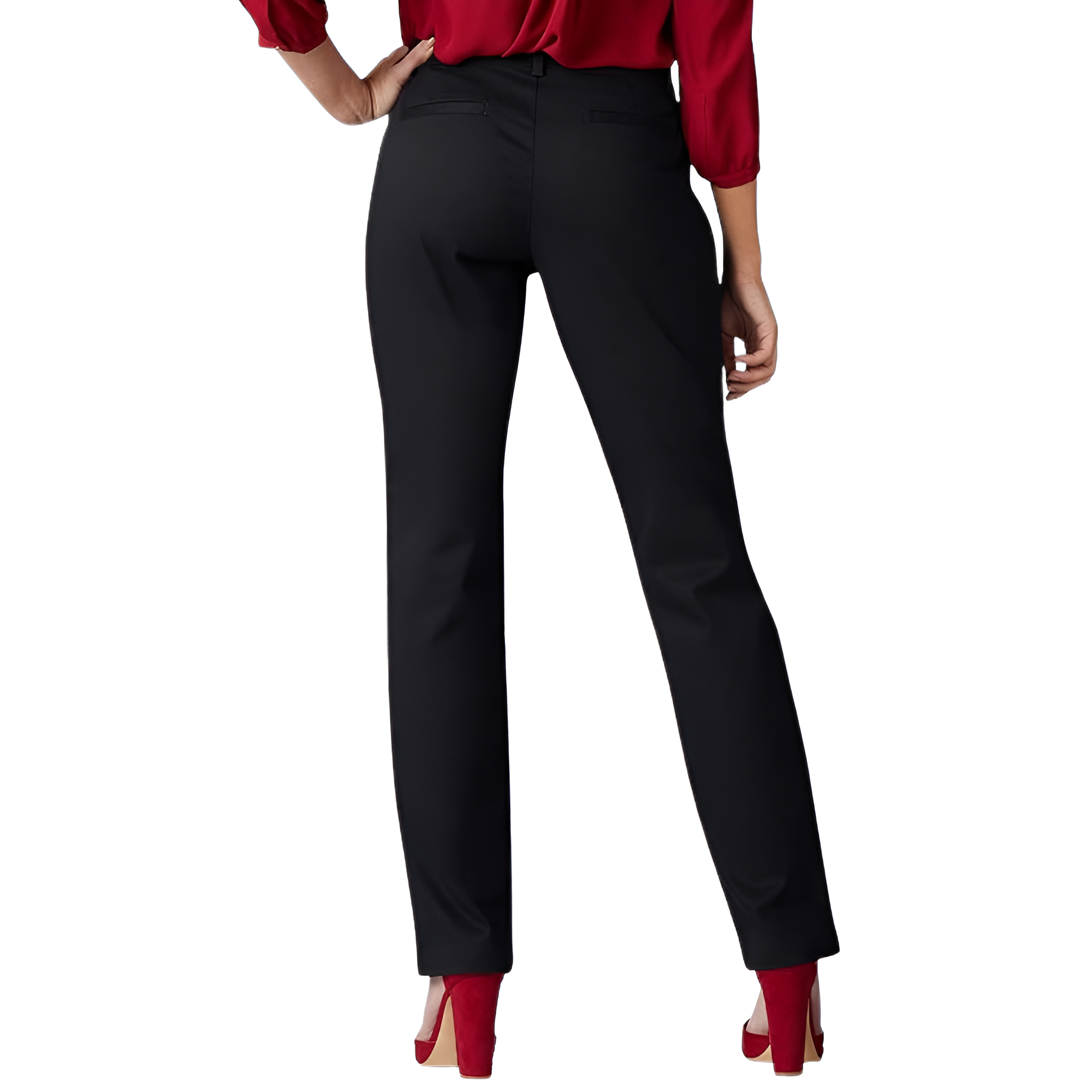 Comfortable Mid Rise Work Trousers For Women  – side profile view