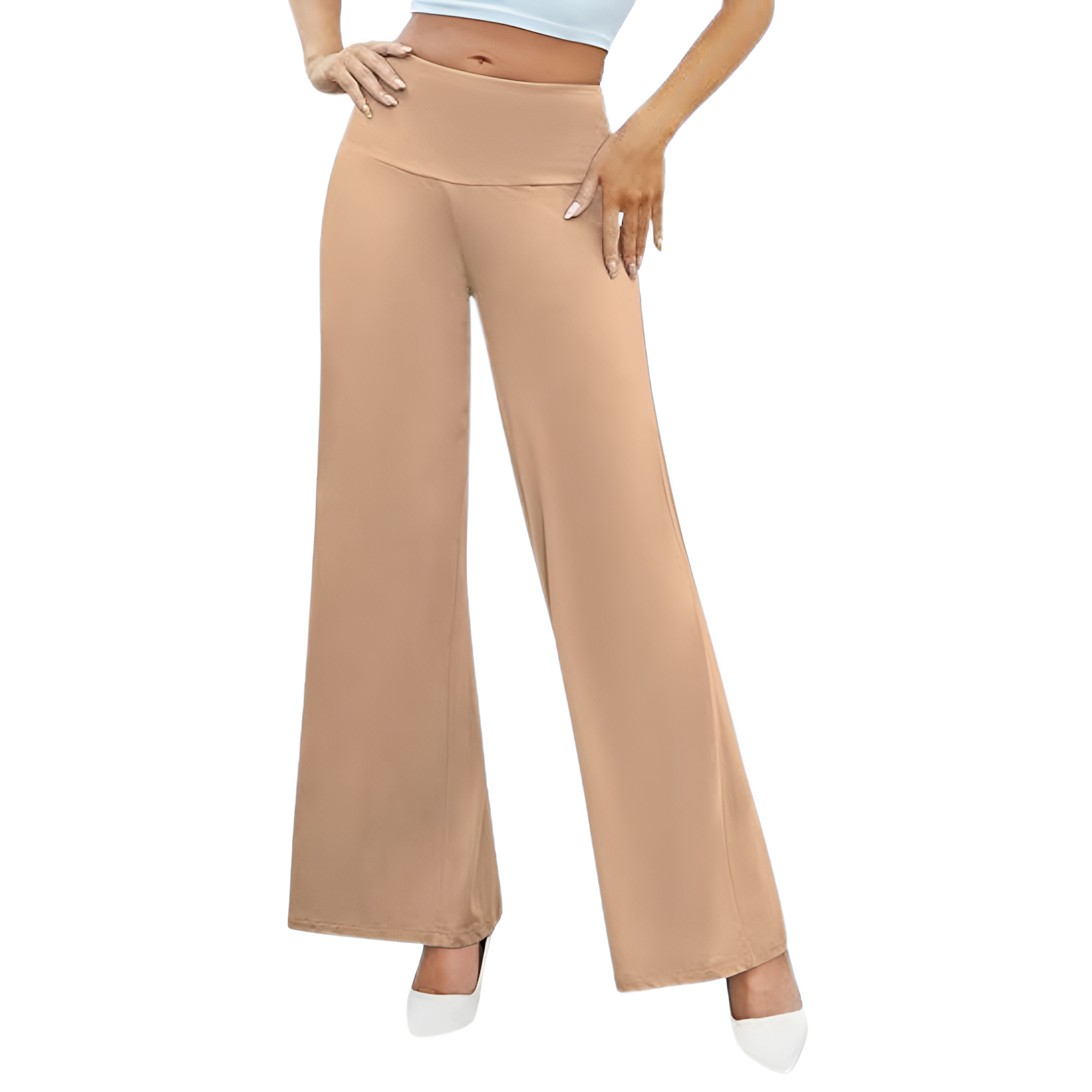 Casual And Comfy Wide Fit Palazzo Pants For Women – side profile view