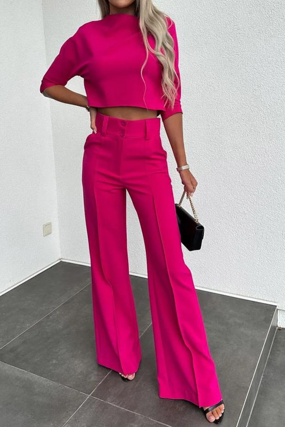 Jacket And Straight Pants Set – waistband detail