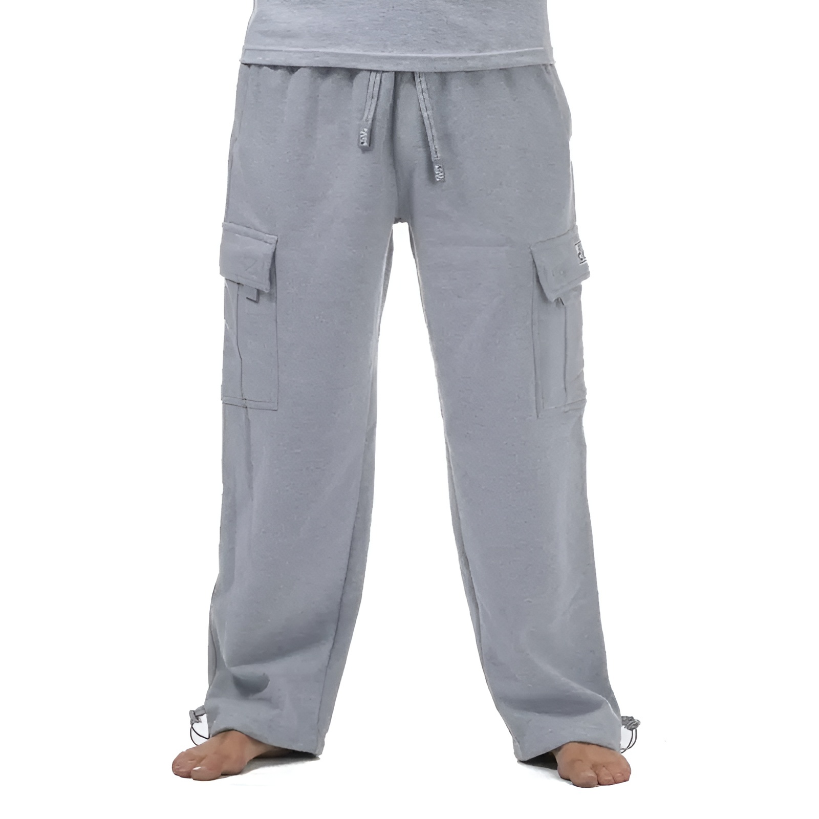 Loose Fit Casual Cargo Fleece Pants For Men – fabric detail close-up