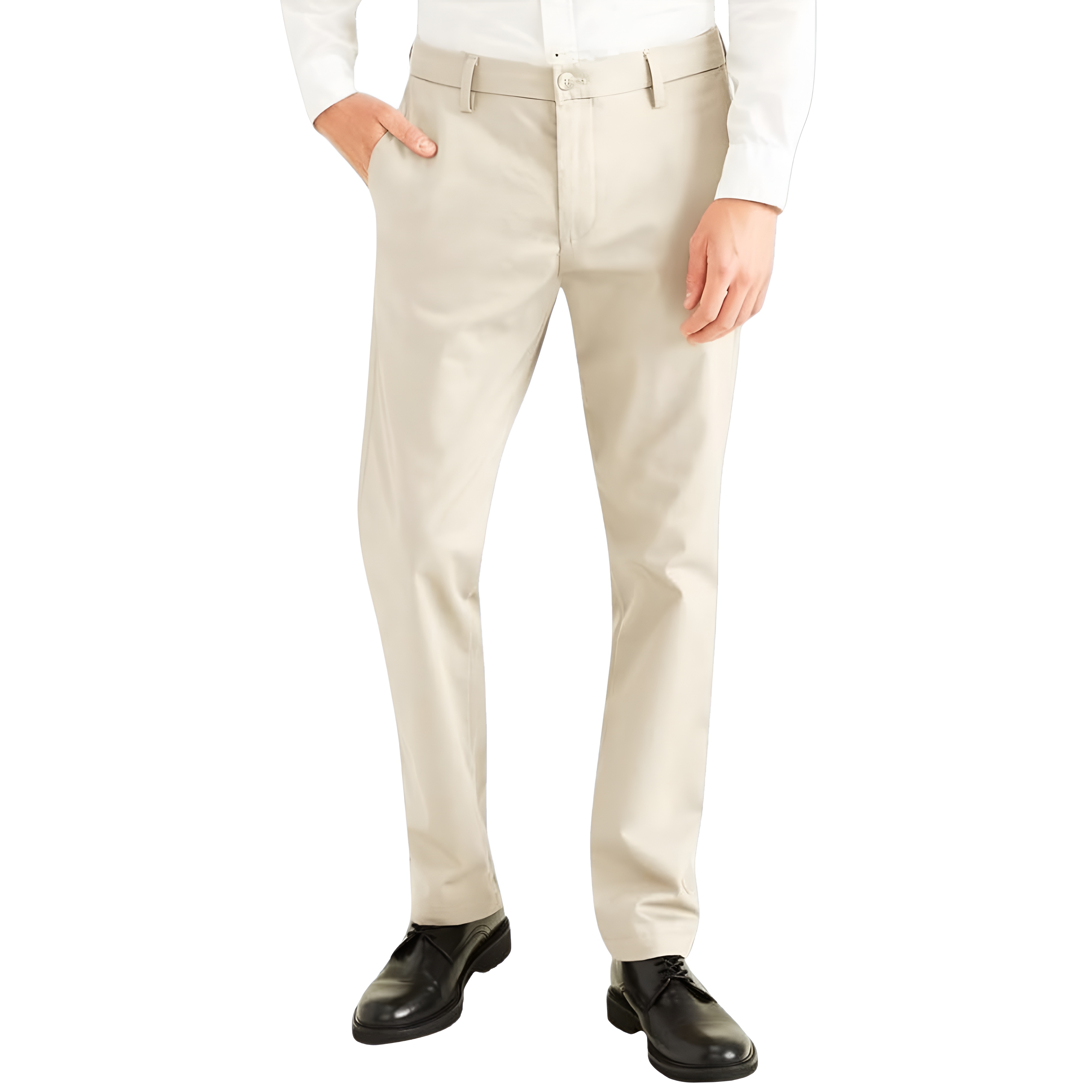 Slim Fit Casual Pants With Flex Comfort And Zipper Closure For Men – women's cargo pants front view