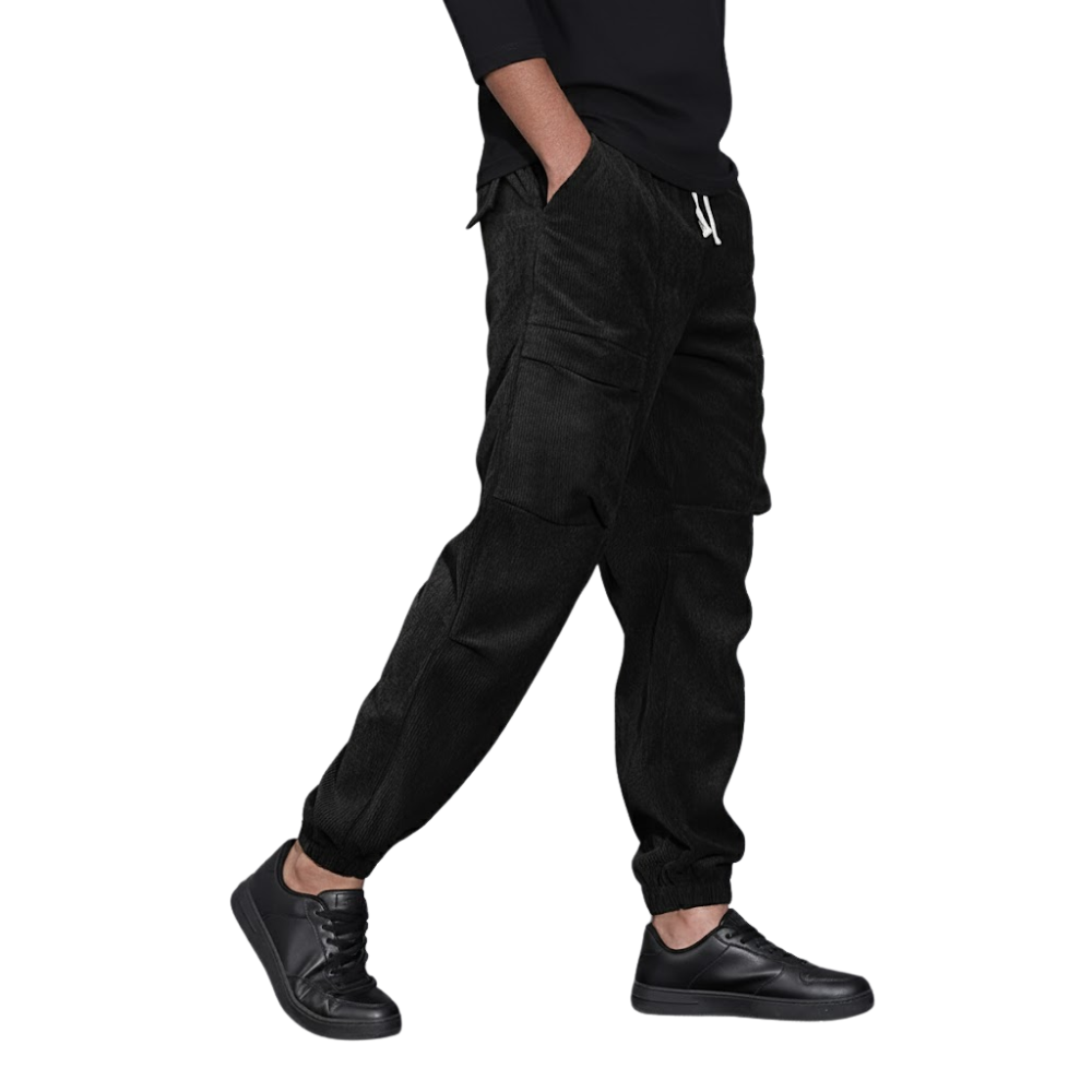 Modern Corduroy Cargo Pants For Men – styled outfit view