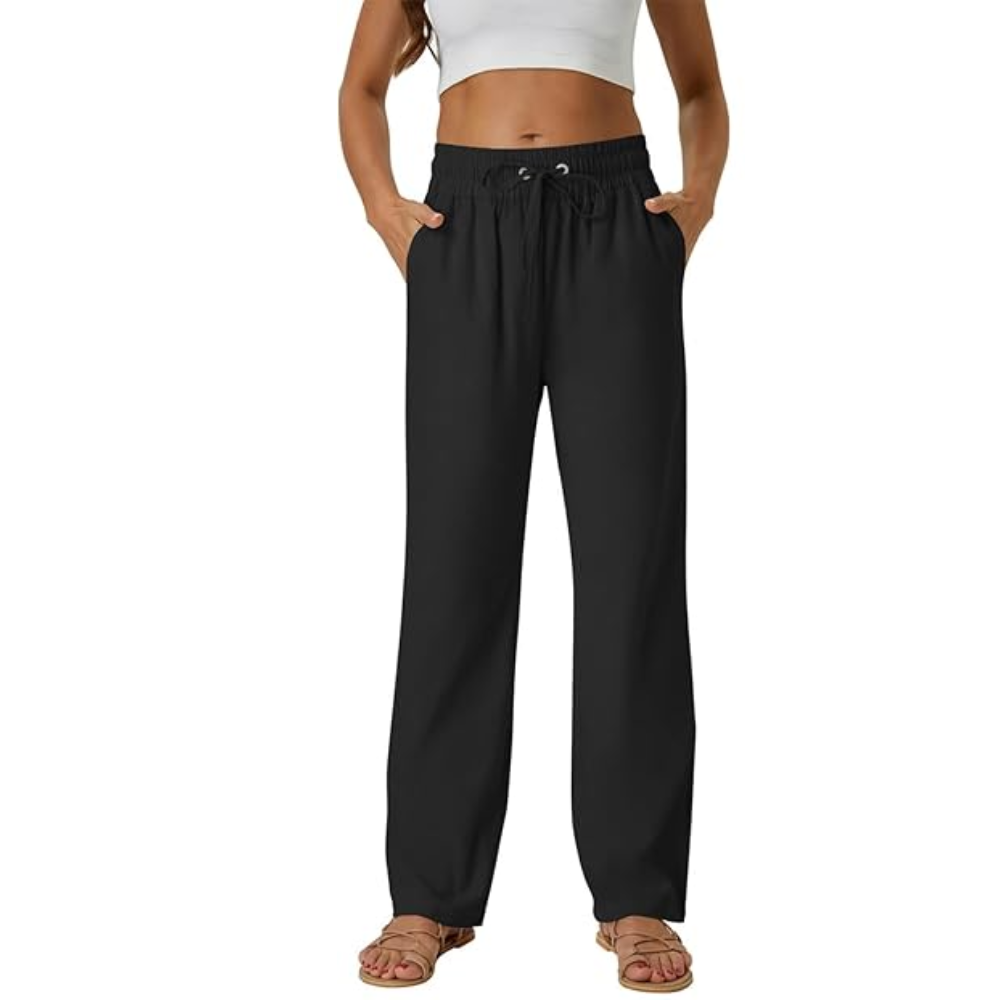 Casual High Rise Loose Fit Summer Pants With Side Pockets – lifestyle view 14