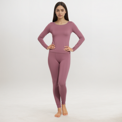 Lightweight Long Johns Base Layer Pajamas Warm Top And Bottom For Women