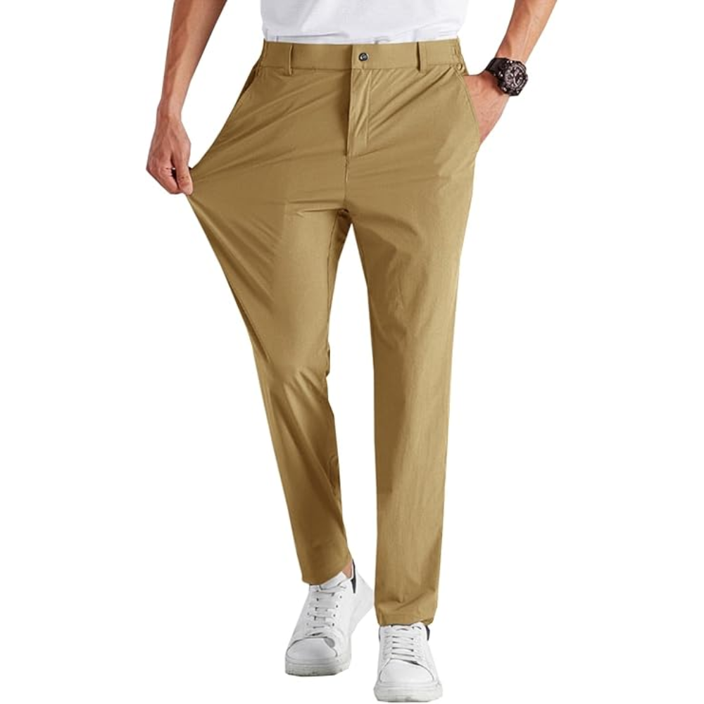 Slim Fit Golf Pants With Stretch Comfort And Cropped Style For Men – full length outfit view