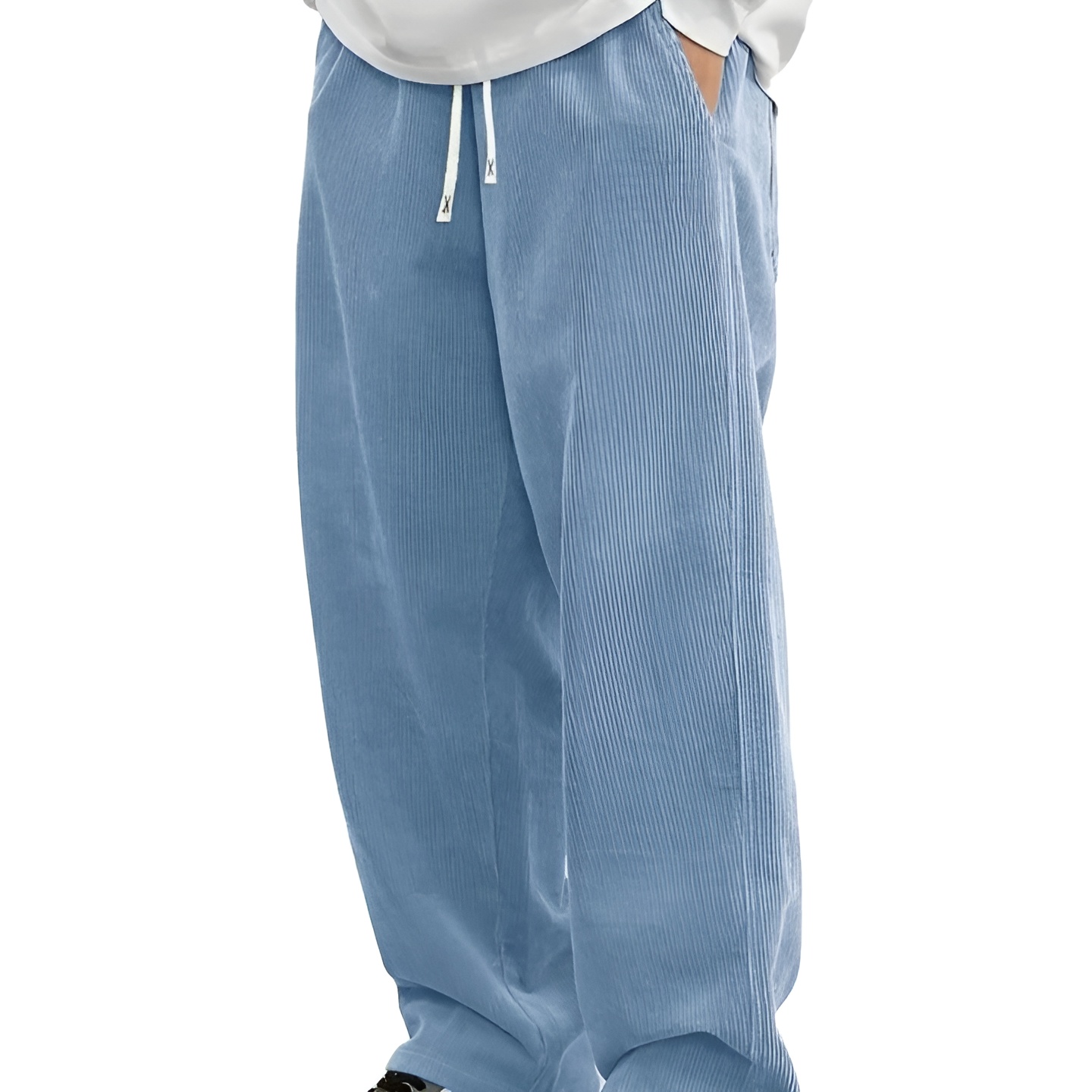 Casual Loose Fit Pants With Pockets For Men – styled outfit view
