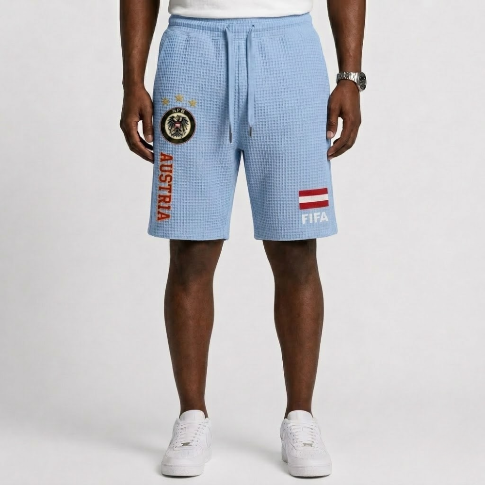 FIFA 2026 Austria Printed Waffle Football Fan Shorts