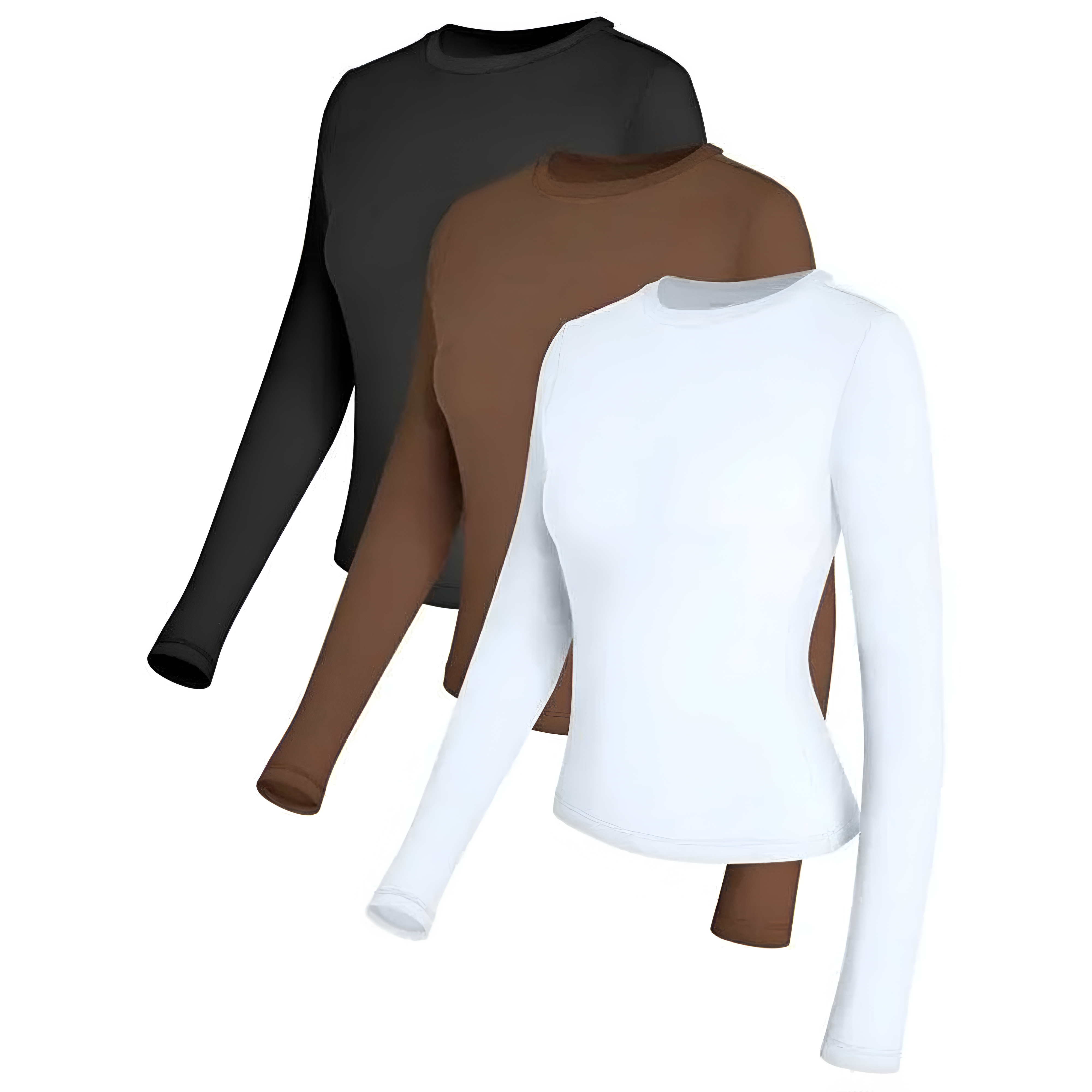 Set Of 3 Slim Fit Long Sleeve Top For Women