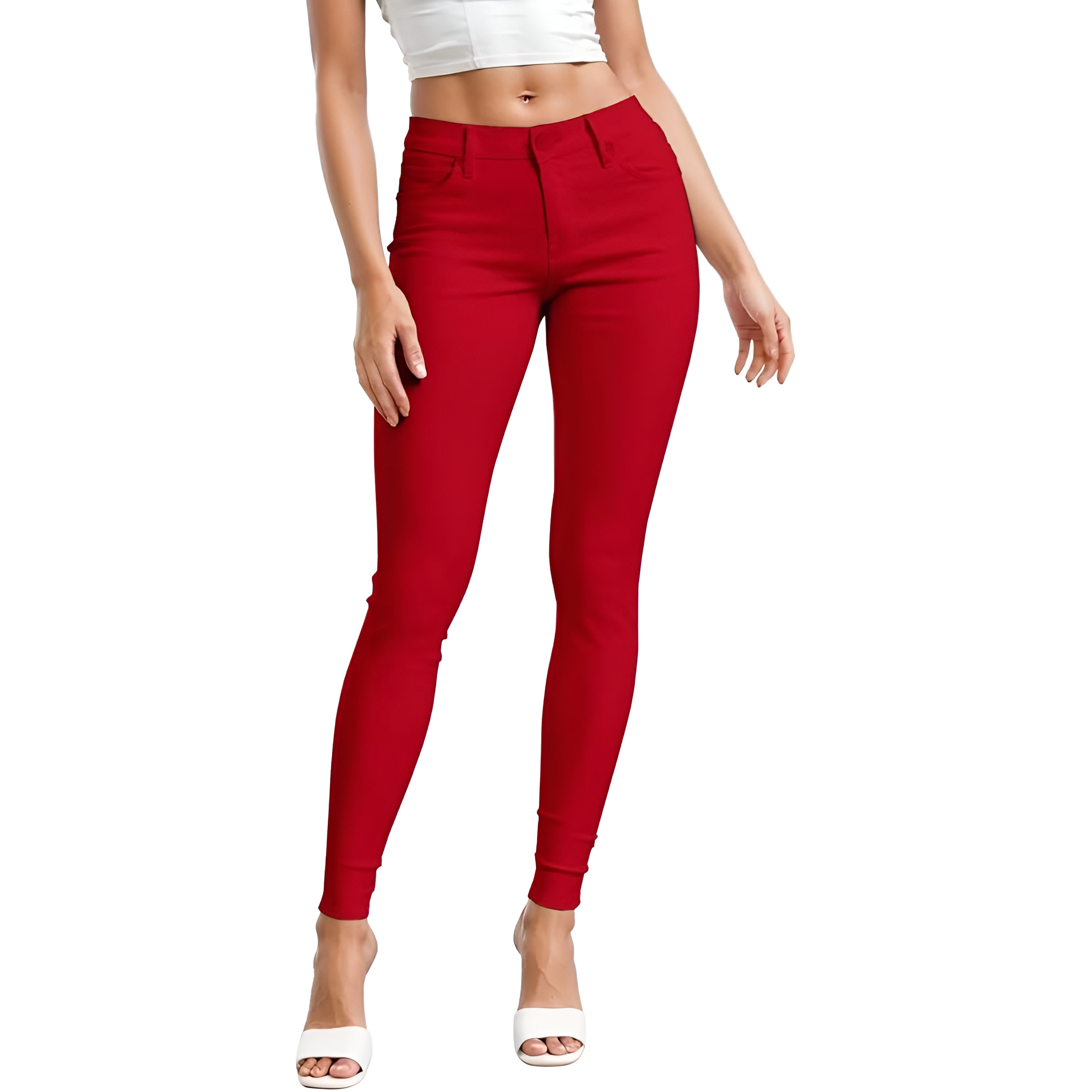 Ultra Stretch Comfy Skinny Casual Pants For Women – full length outfit view