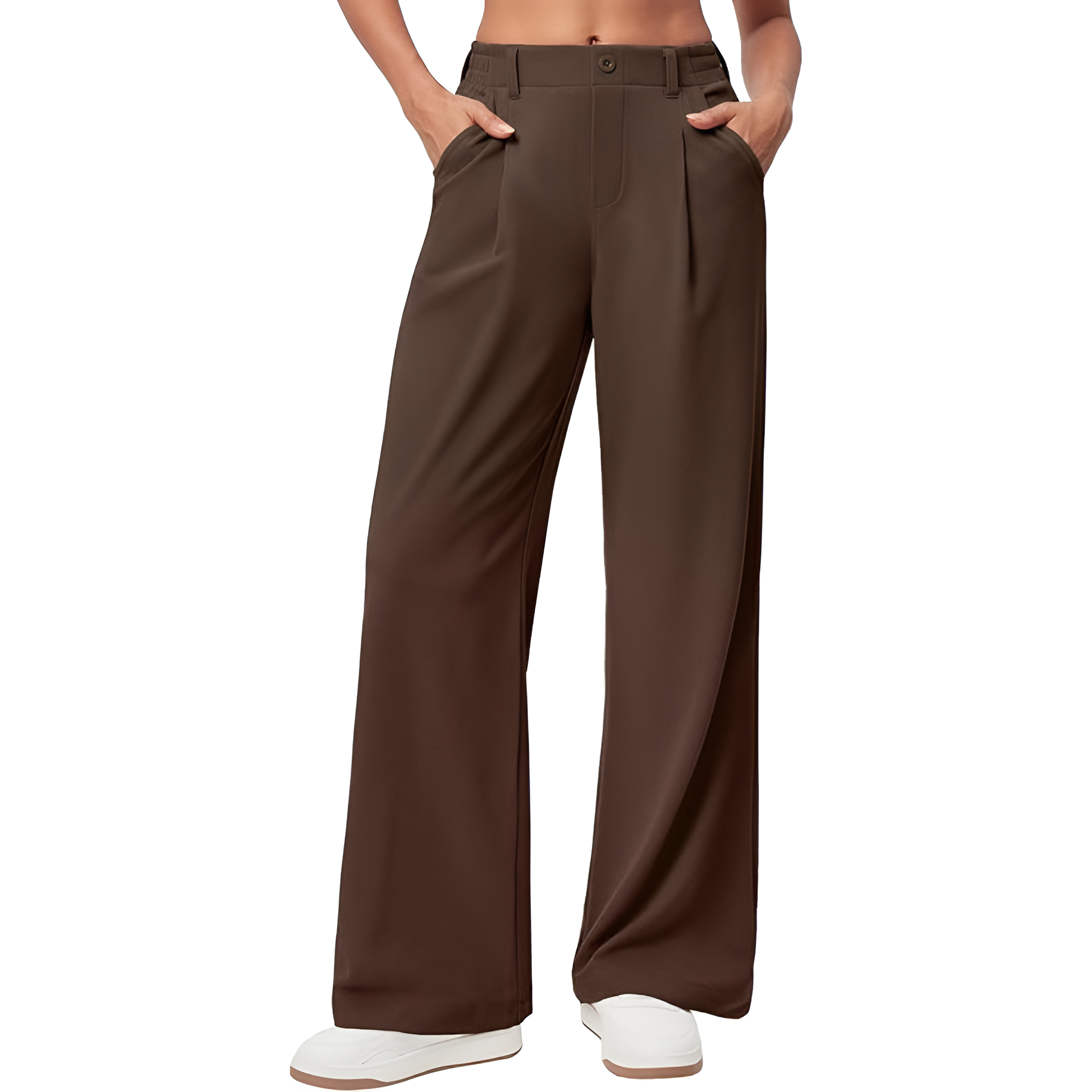 Casual And Comfortable Wide Fit Stretchy Work Pants For Women  – fabric detail close-up