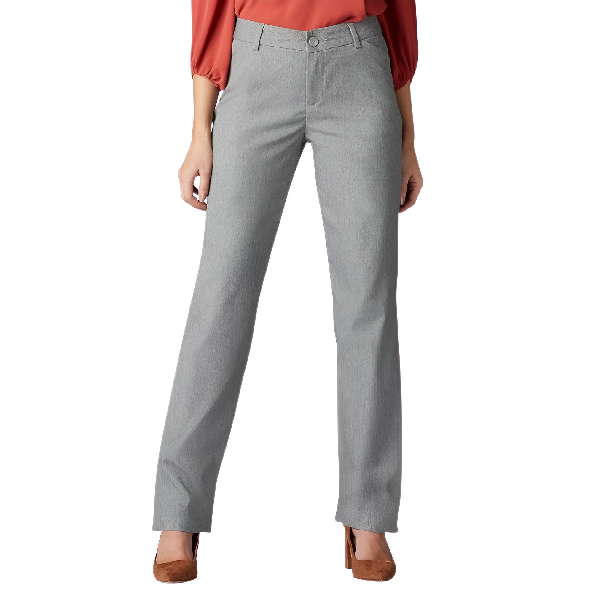 Comfortable Mid Rise Work Trousers For Women  – pocket detail close-up