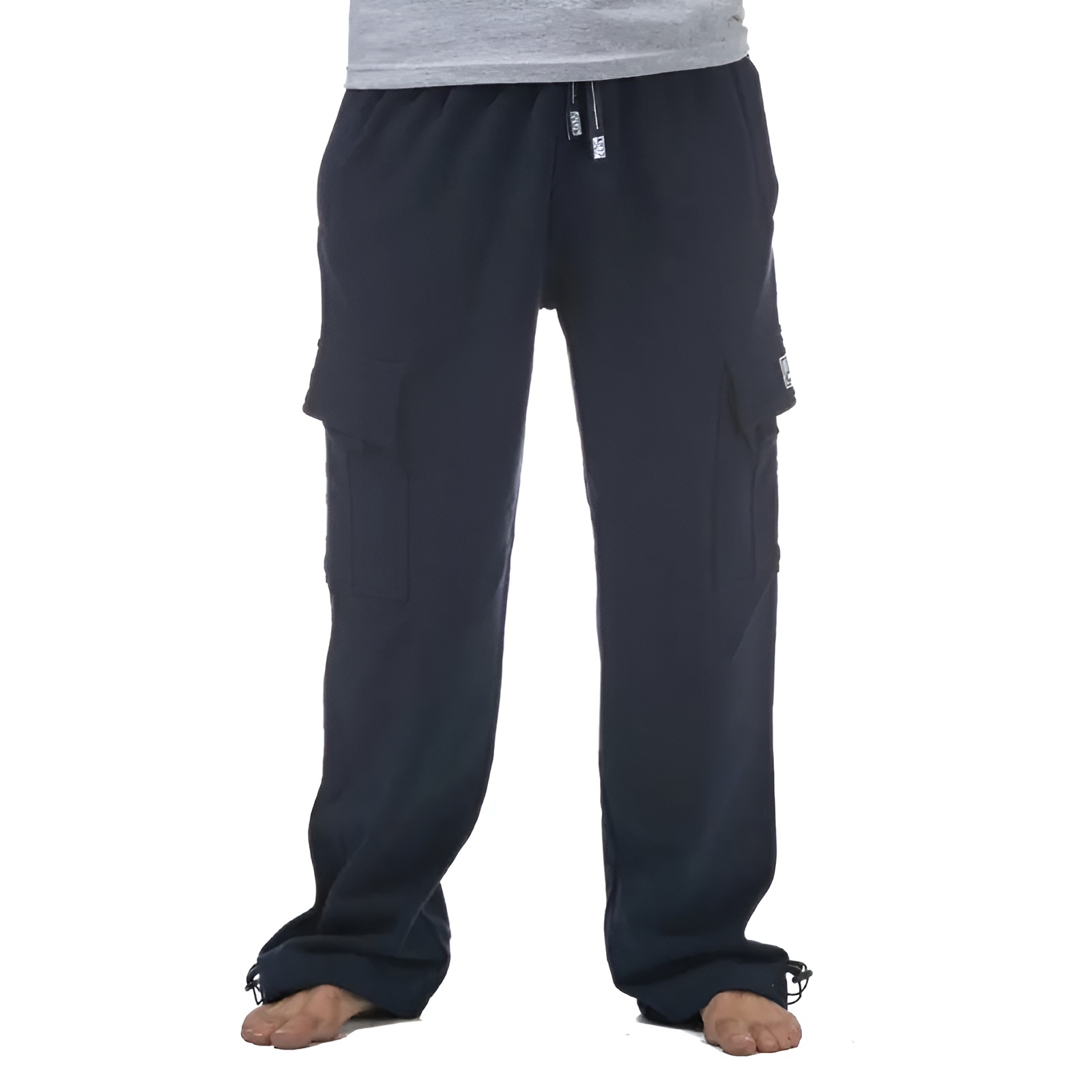 Loose Fit Casual Cargo Fleece Pants For Men – back view detail
