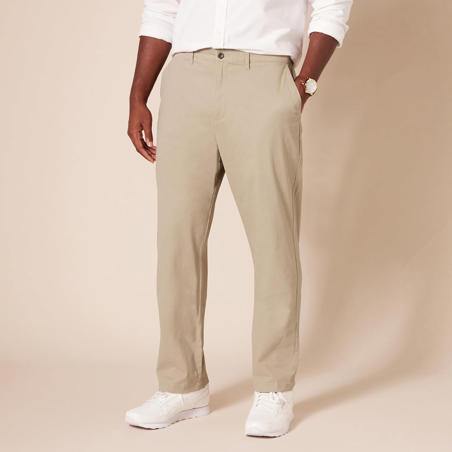 Classic Fit Casual Stretch Chino Pants – side profile view
