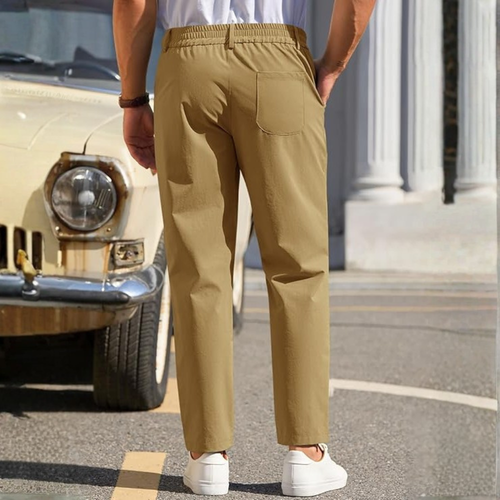 Slim Fit Golf Pants With Stretch Comfort And Cropped Style For Men – styled outfit view