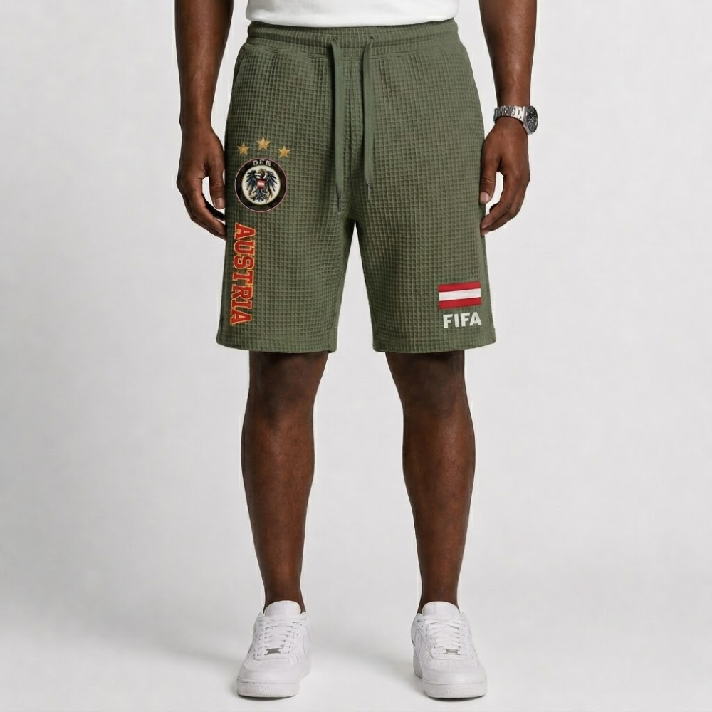 FIFA 2026 Austria Printed Waffle Football Fan Shorts