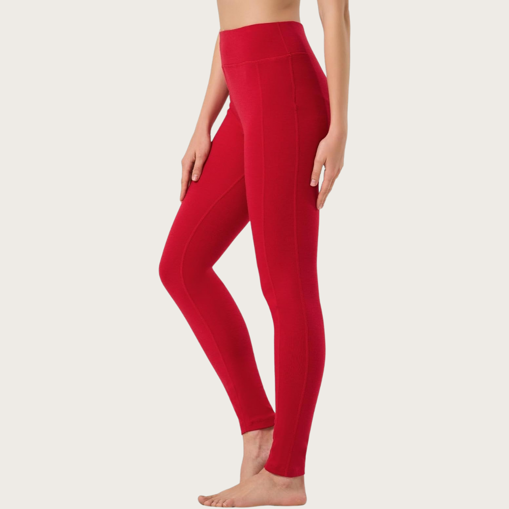 Wool Thermal Leggings For Hiking And Skiing For Women – fabric detail close-up