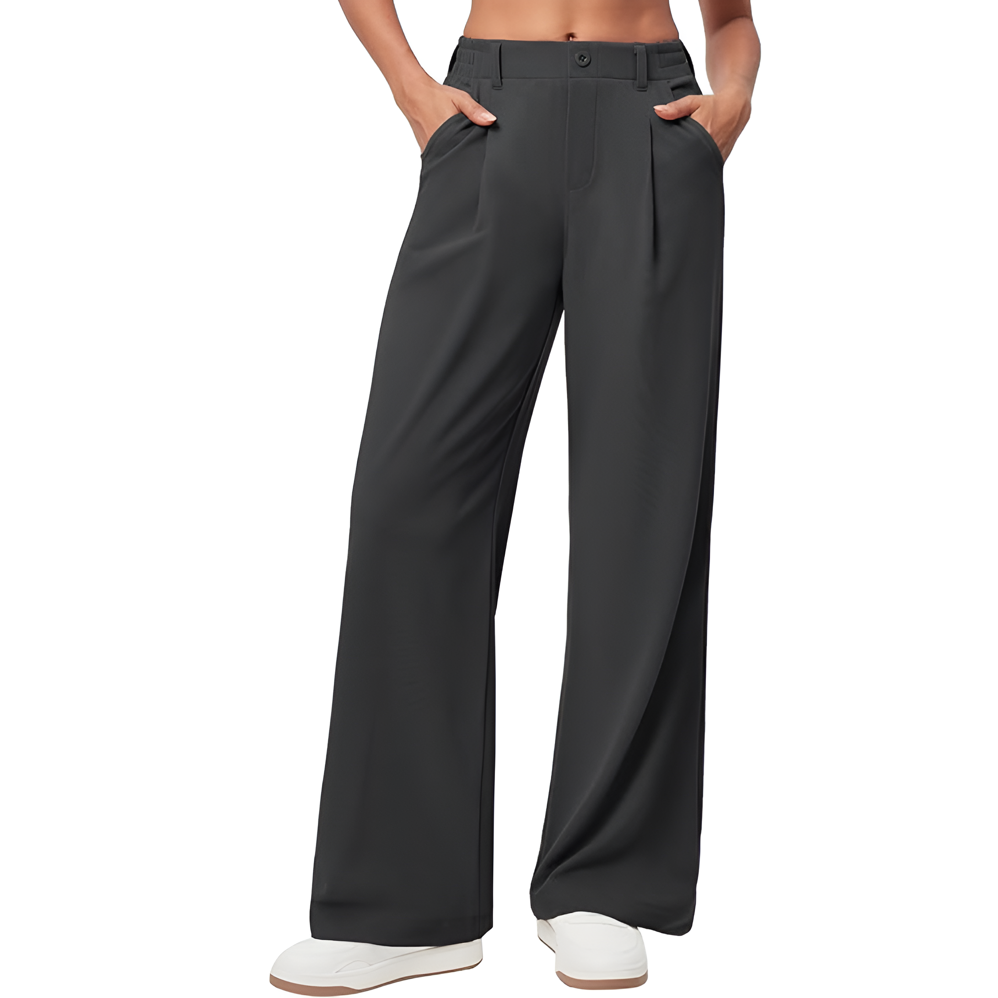 Casual And Comfortable Wide Fit Stretchy Work Pants For Women  – lifestyle view 13