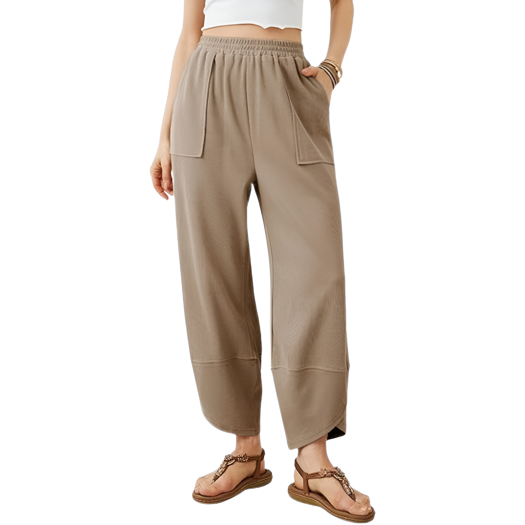 Baggy Wide Fit Casual Palazzo Harem Pants With Pockets For Women – lifestyle view 11