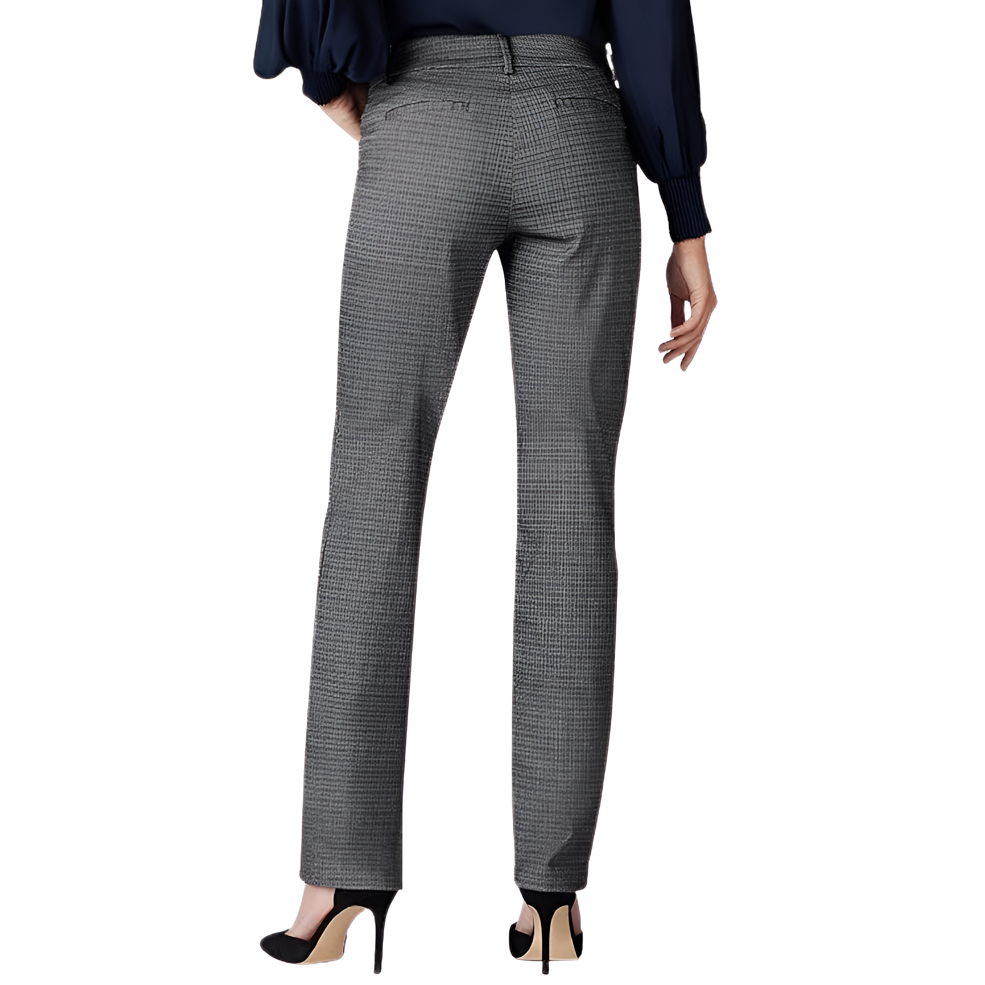 Comfortable Mid Rise Work Trousers For Women  – fabric detail close-up