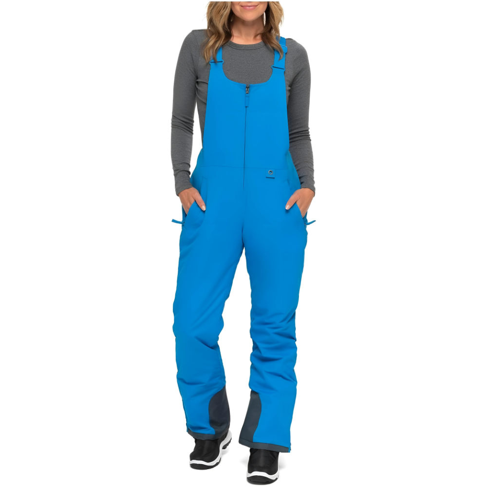 Women's Insulated Adjustable Bib Overalls With Pockets – full length outfit view