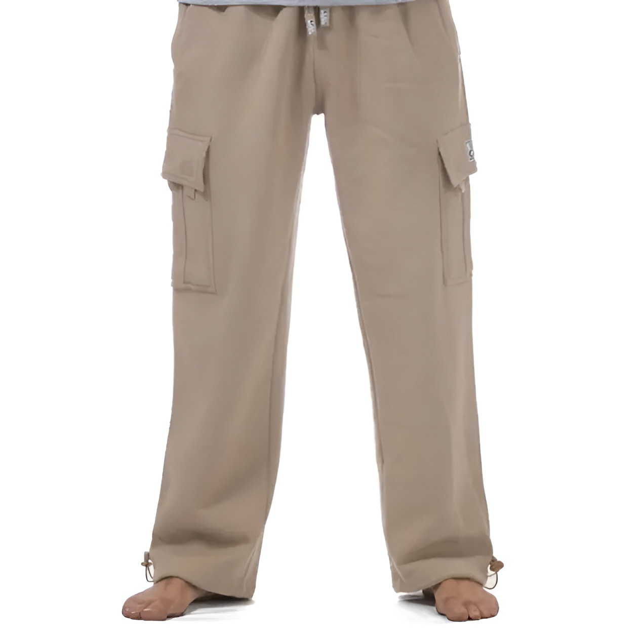 Loose Fit Casual Cargo Fleece Pants For Men – side profile view