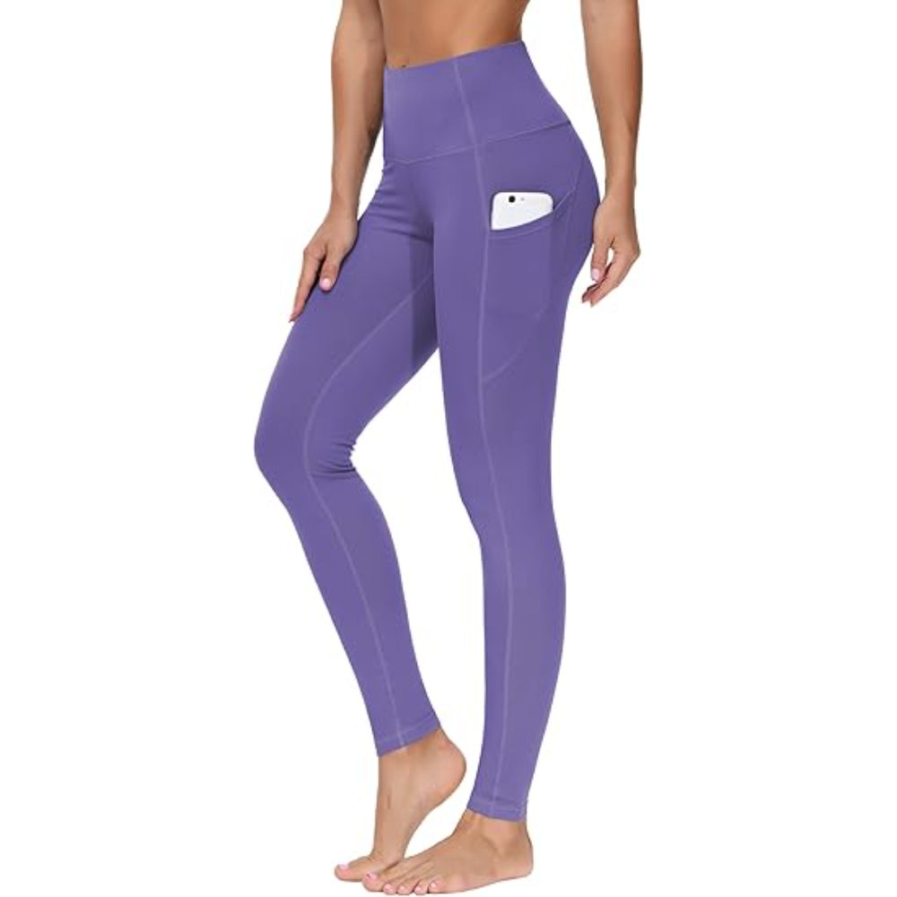 Women's Stretchable Yoga Pants With Pockets For Workout And – fabric detail close-up