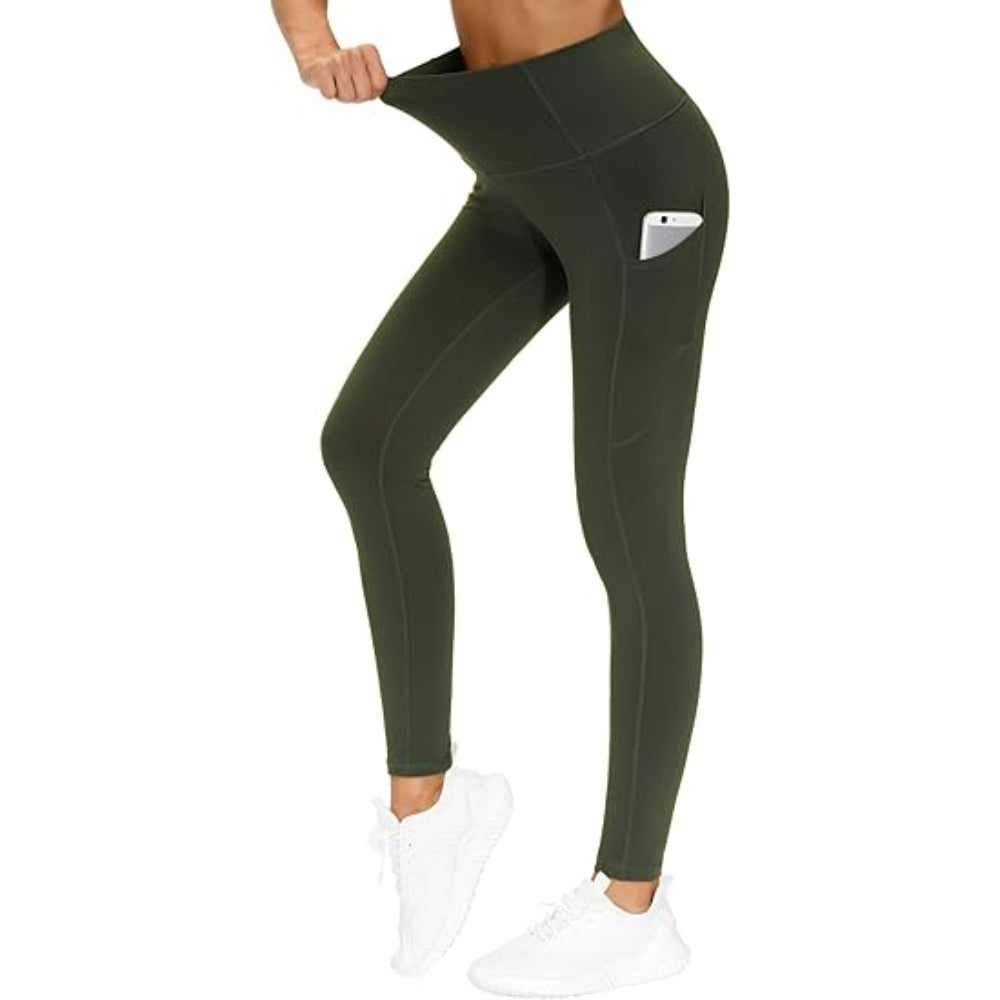 Women's Stretchable Yoga Pants With Pockets For Workout And – back view detail