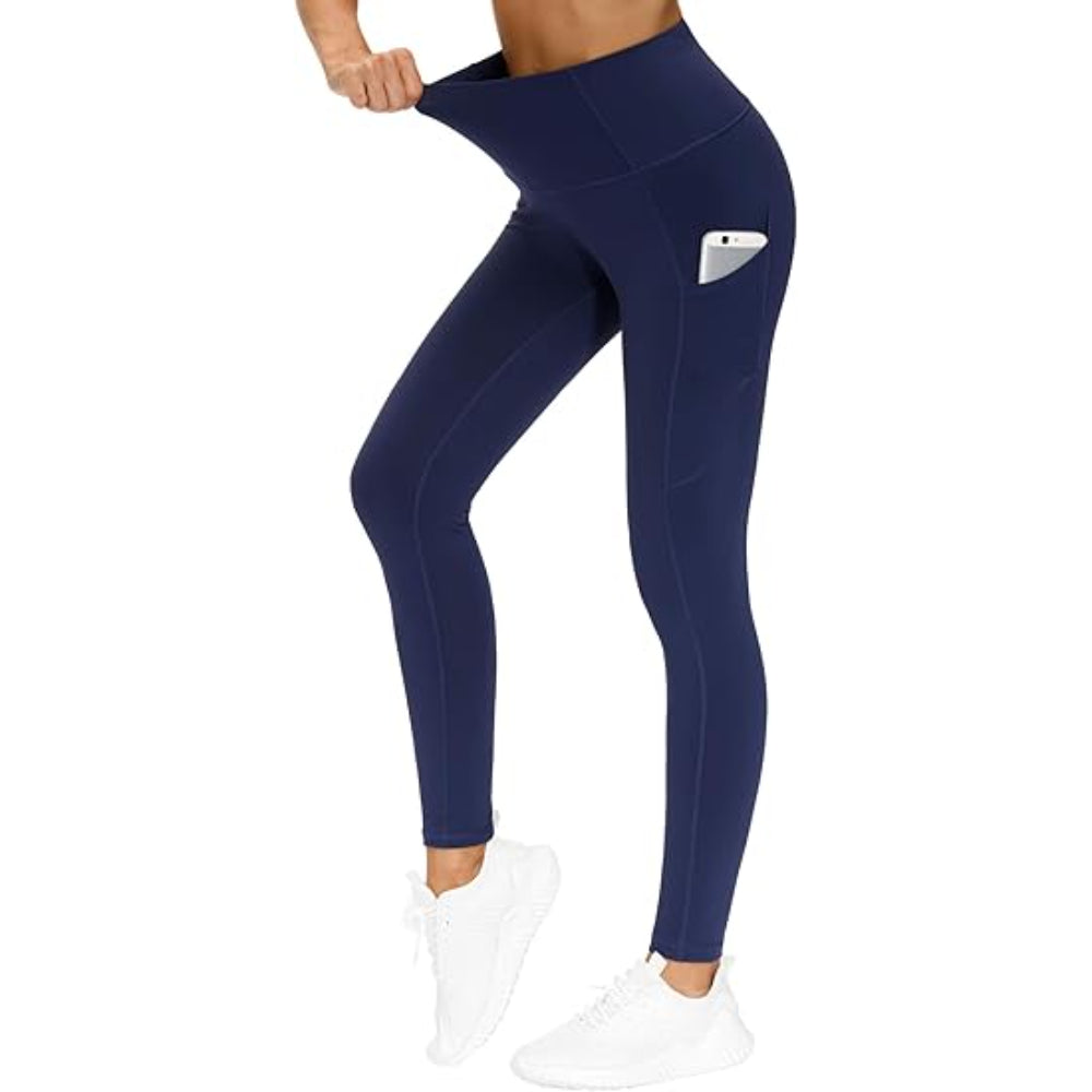 Women's Full Length Yoga Leggings With Side Pockets For Work – full length outfit view
