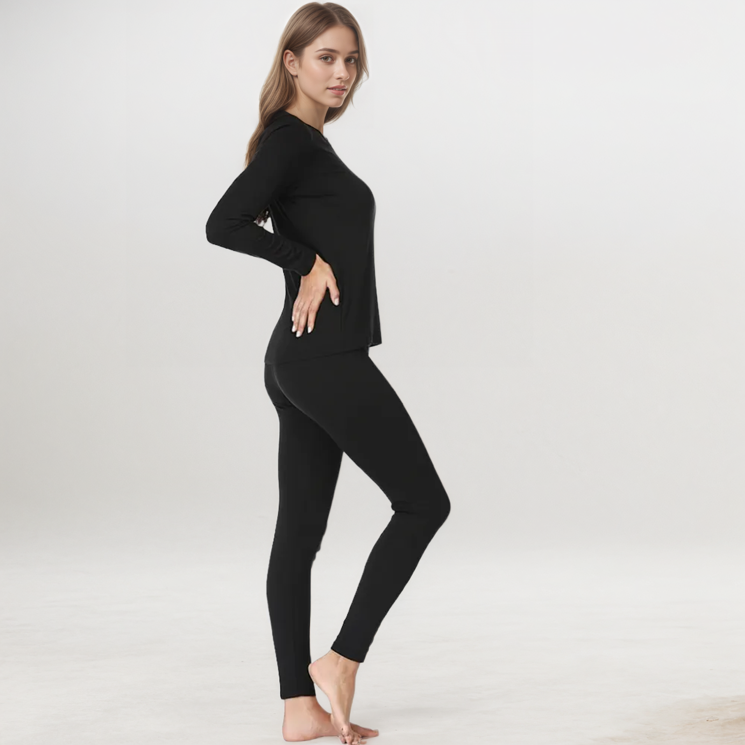 Women's Thermal Underwear Ultra Soft Fleece Lined Base Layer – pocket detail close-up