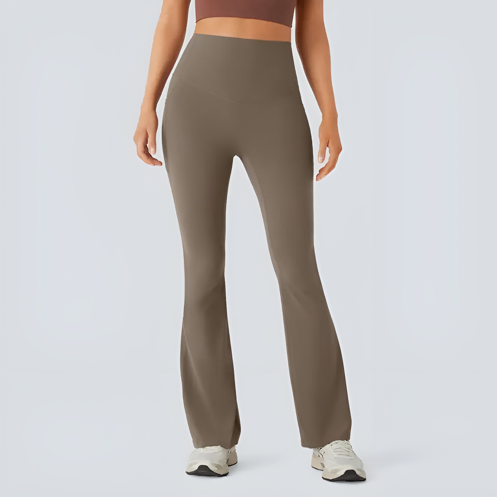 High Waisted Tummy Control Pocket Shaping Yoga Bootcut Leggings