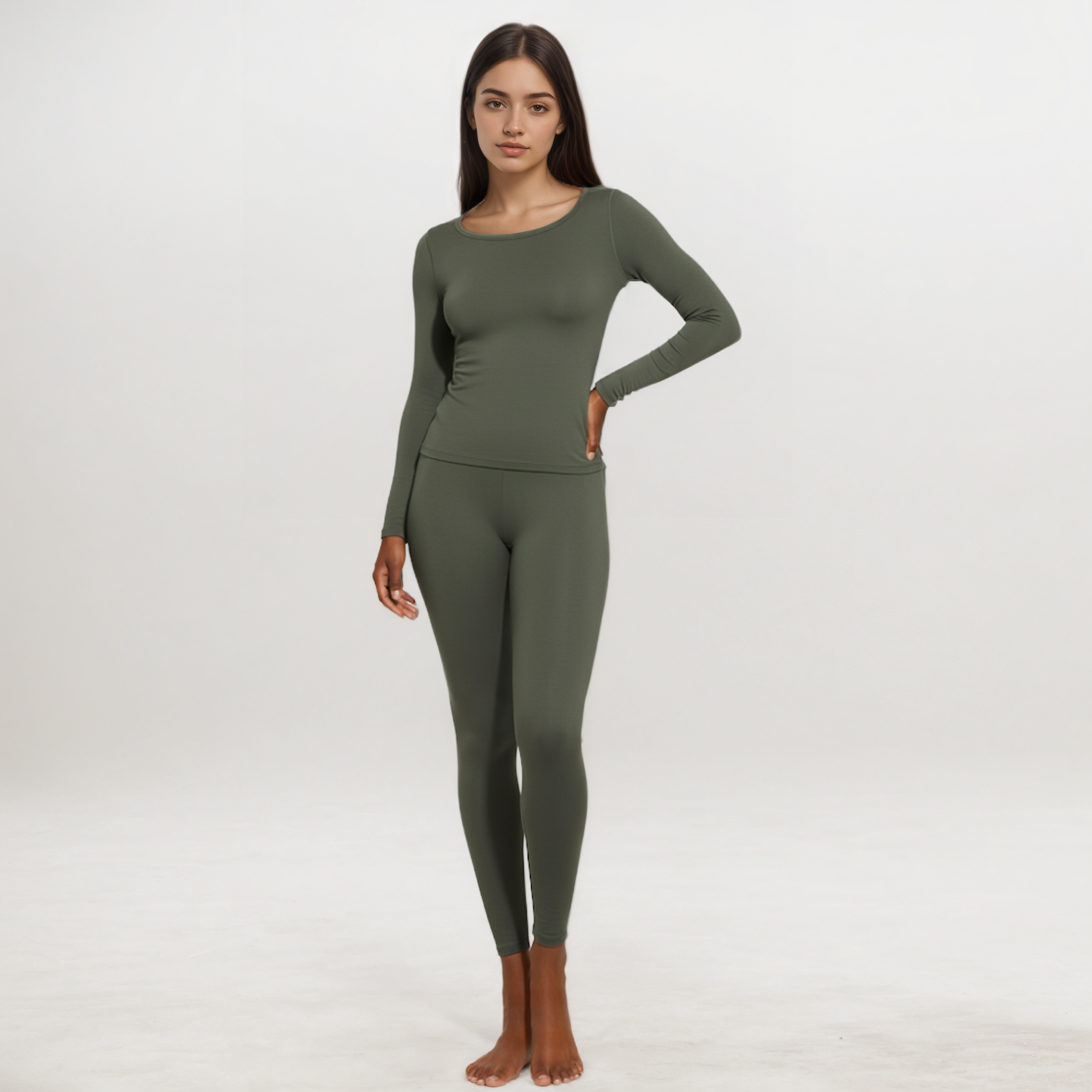 Lightweight Long Johns Base Layer Pajamas Warm Top And Bottom For WomenLightweight Long Johns Base Layer Pajamas Warm Top And Bottom For Women - Image 2