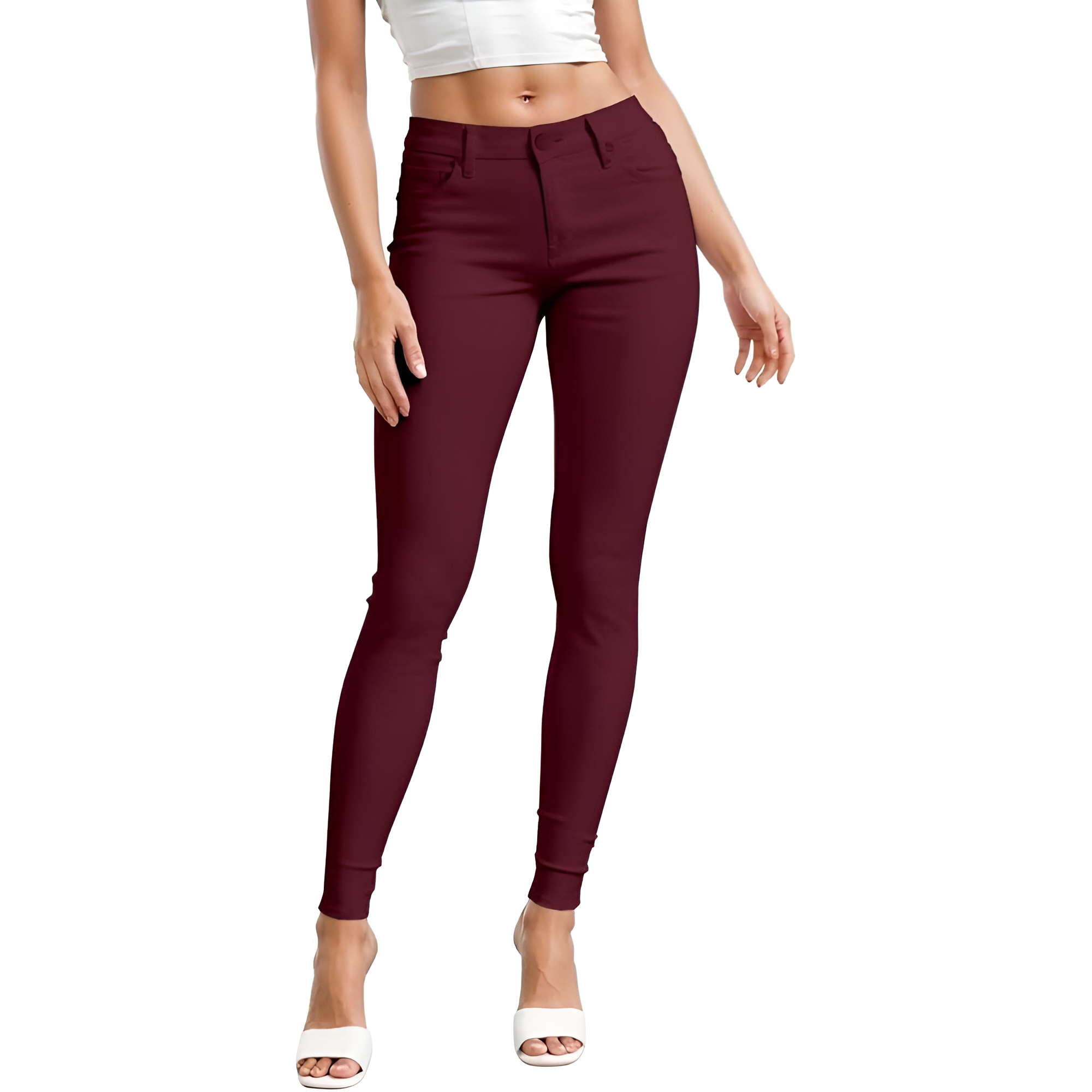 Ultra Stretch Comfy Skinny Casual Pants For Women – model wearing view