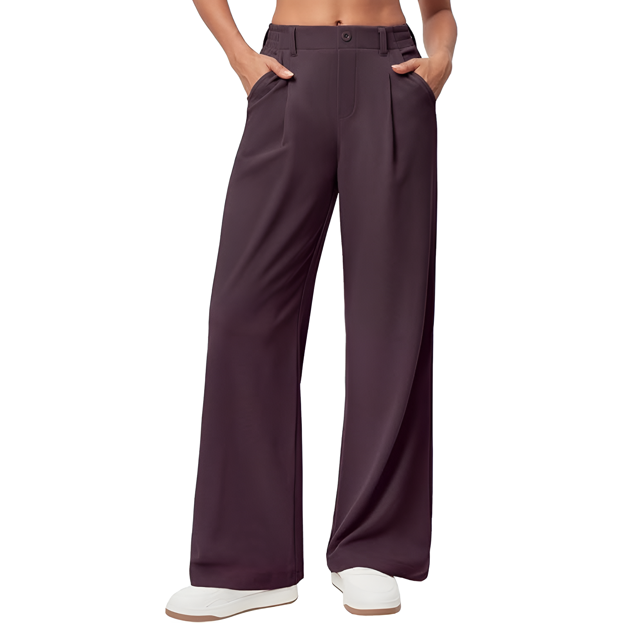 Casual And Comfortable Wide Fit Stretchy Work Pants For Women  – lifestyle view 15