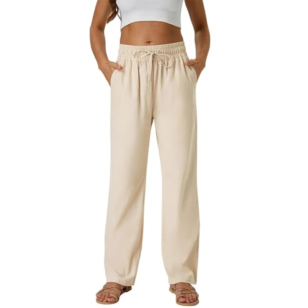 Casual High Rise Loose Fit Summer Pants With Side Pockets – lifestyle view 12