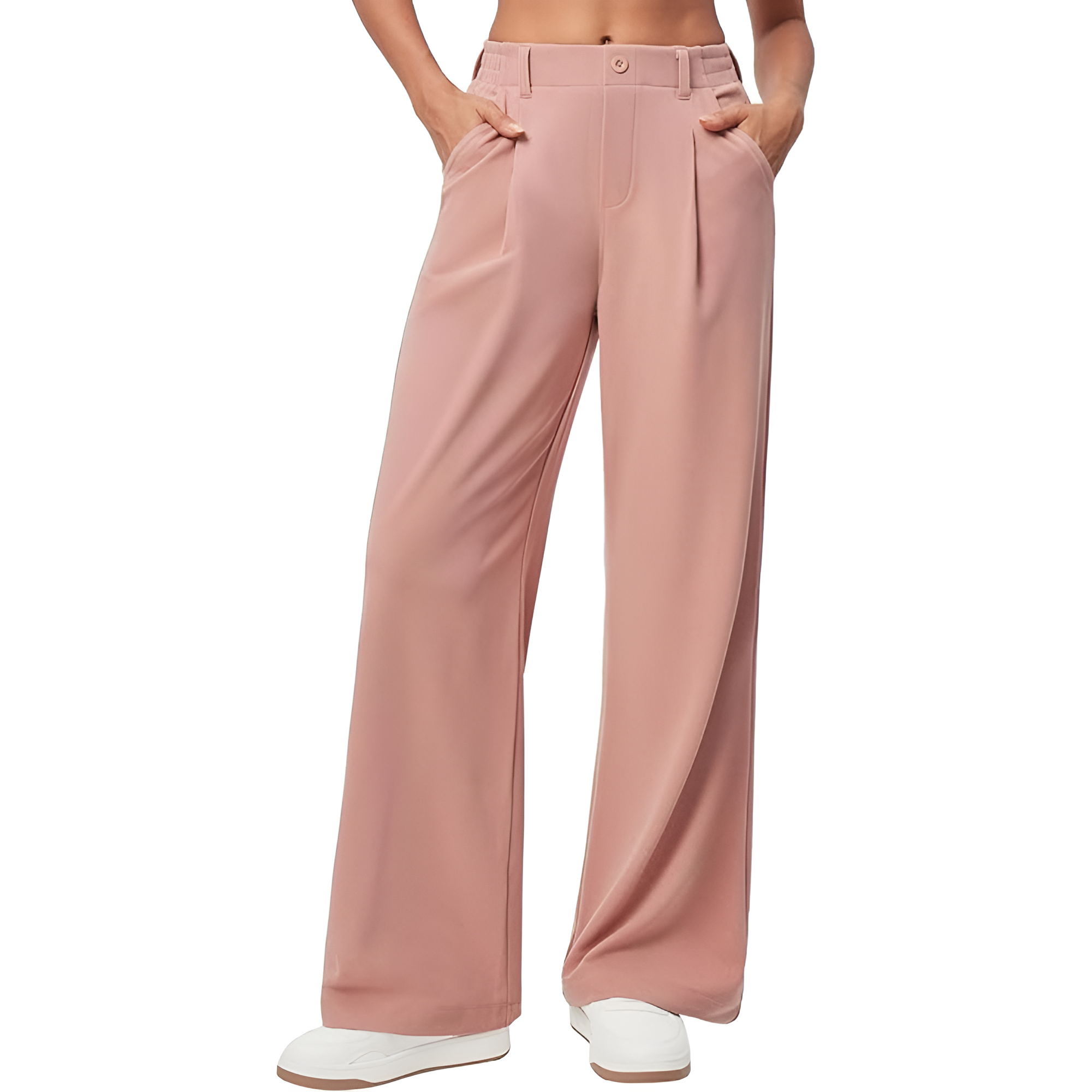 Casual And Comfortable Wide Fit Stretchy Work Pants For Women  – lifestyle view 17
